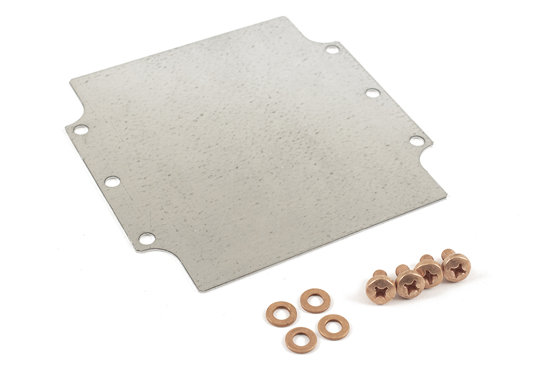 1590Z160PL galvanized steel inner mounting panel for the 1590Z160 diecast aluminum enclosure
