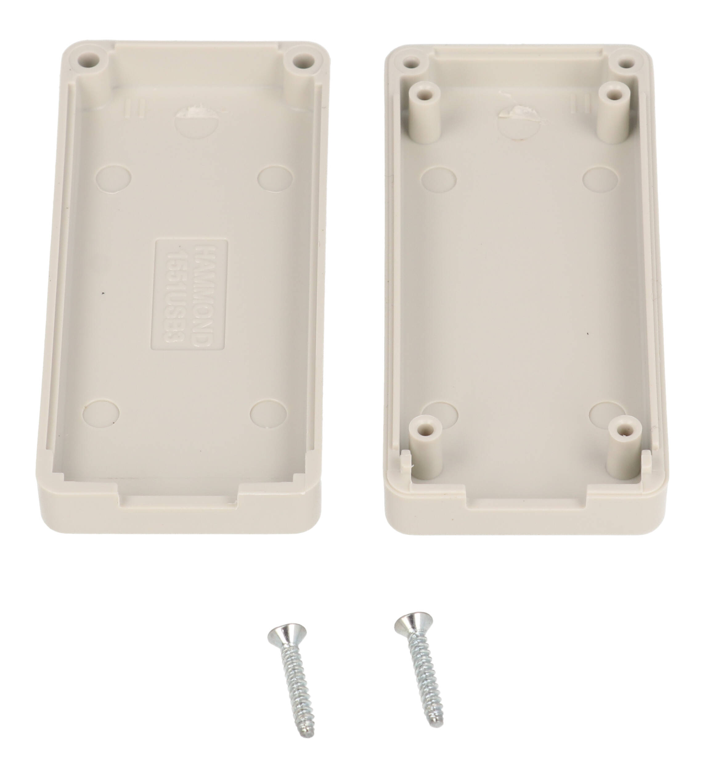 1551USB3GY grey ABS plastic miniature USB enclosure, 65 x 30 mm, with USB-A opening and recessed lid