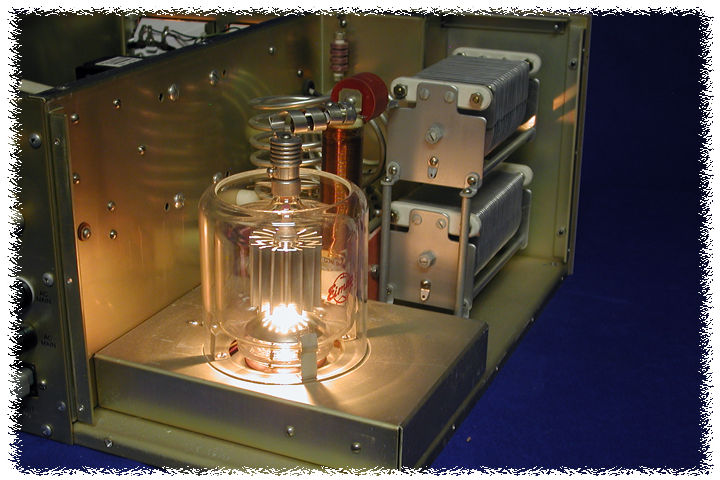 Hammond HL-1000A HF linear amplifier with Cream Beige front panel, back-lit meters and Earth Brown steel cabinet