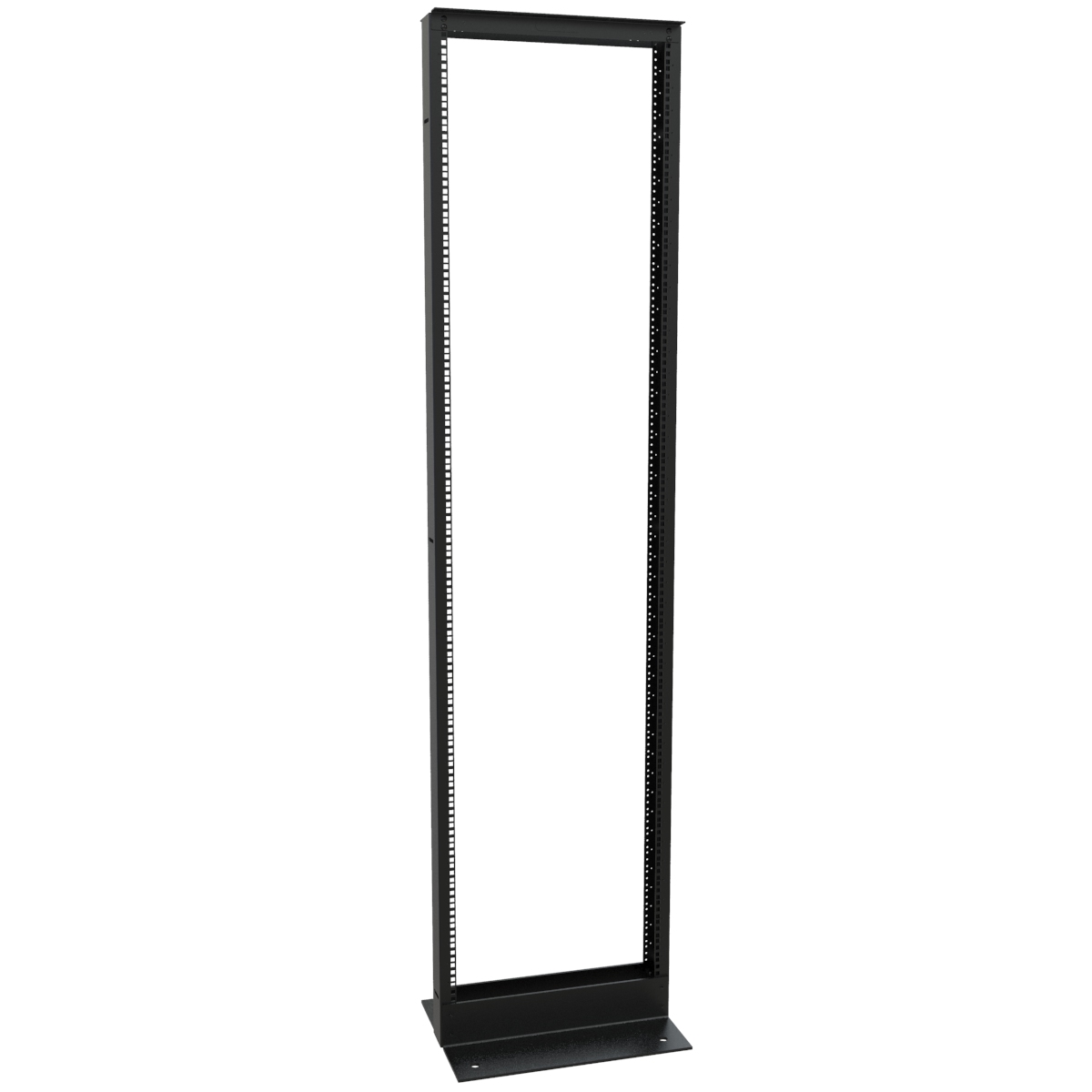 Hammond RB-2PS1942BK 42U 19-inch 2-post open frame knock-down rack in black powder coat steel — view 4