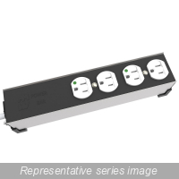 1584t6dh — Medical" 15a H.d. 6 Outlet Strip, 12 Ft. Cord - Outlets Front - Black