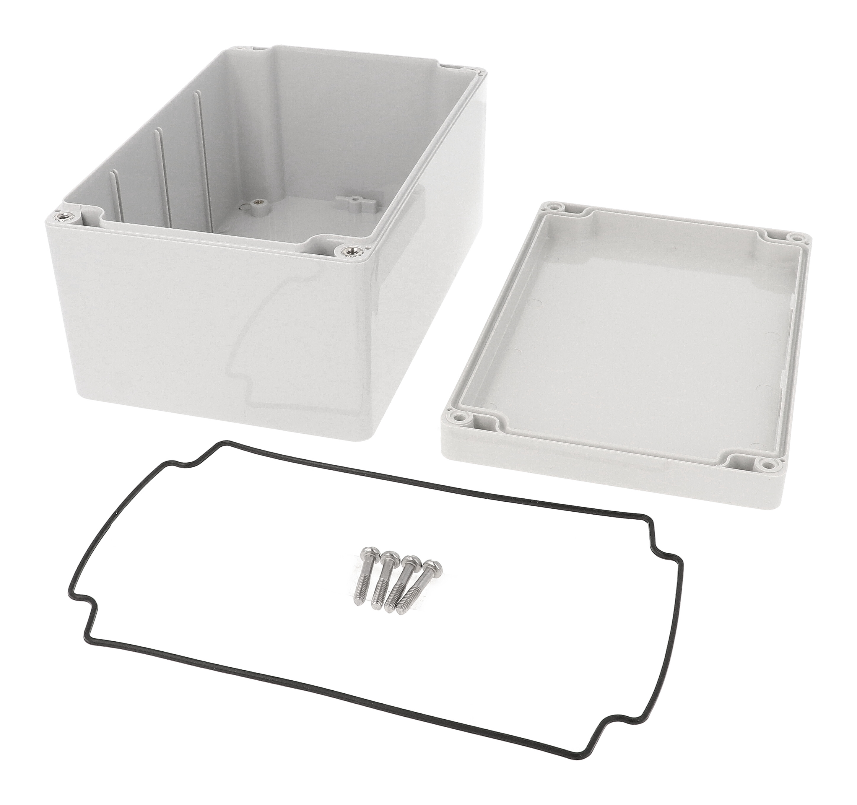 1554T2GY light gray polycarbonate 180 x 120 x 90 mm rectangular watertight enclosure