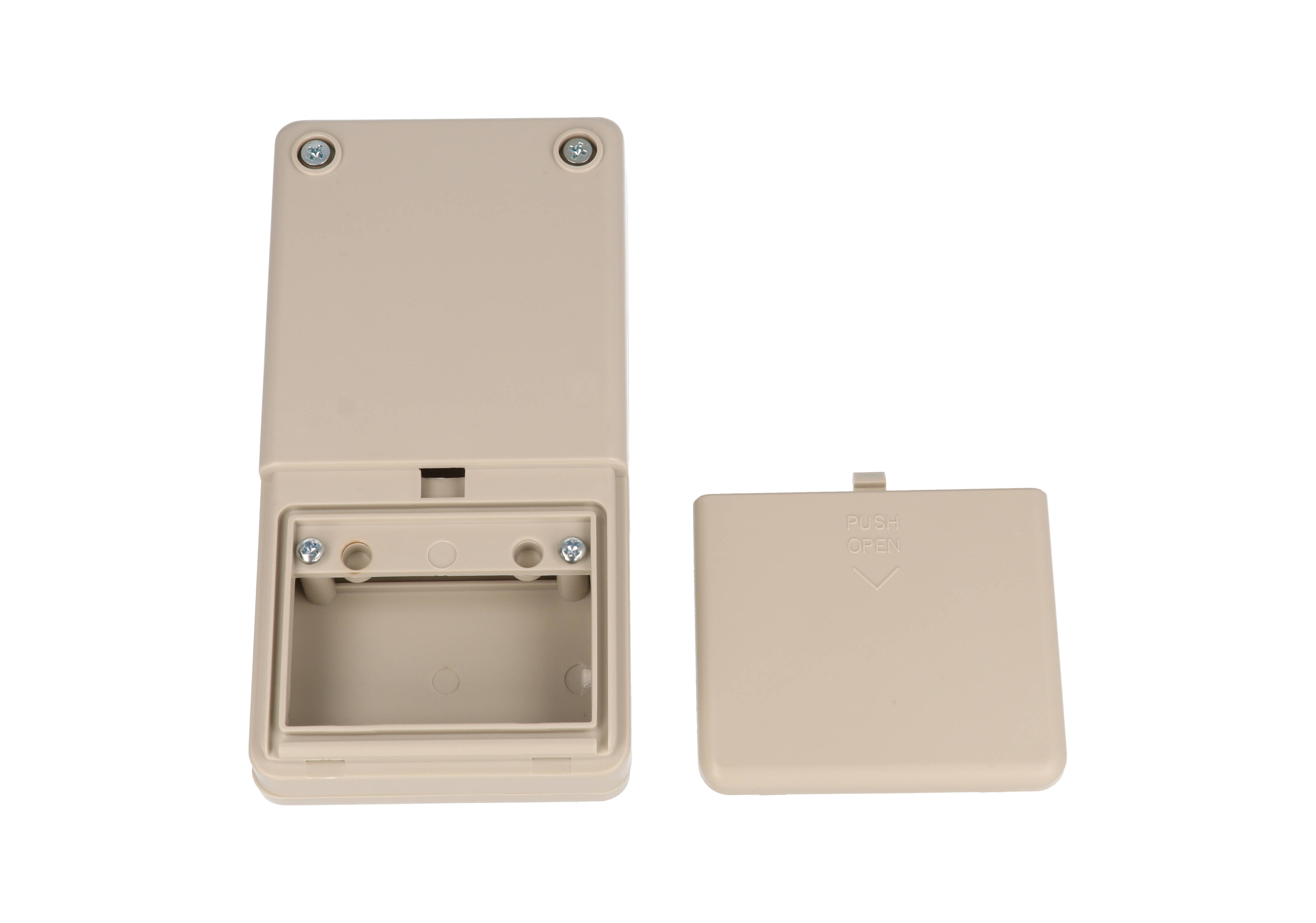 RH3015 light grey ABS hand-held enclosure with battery door, 130 x 68 x 25 mm