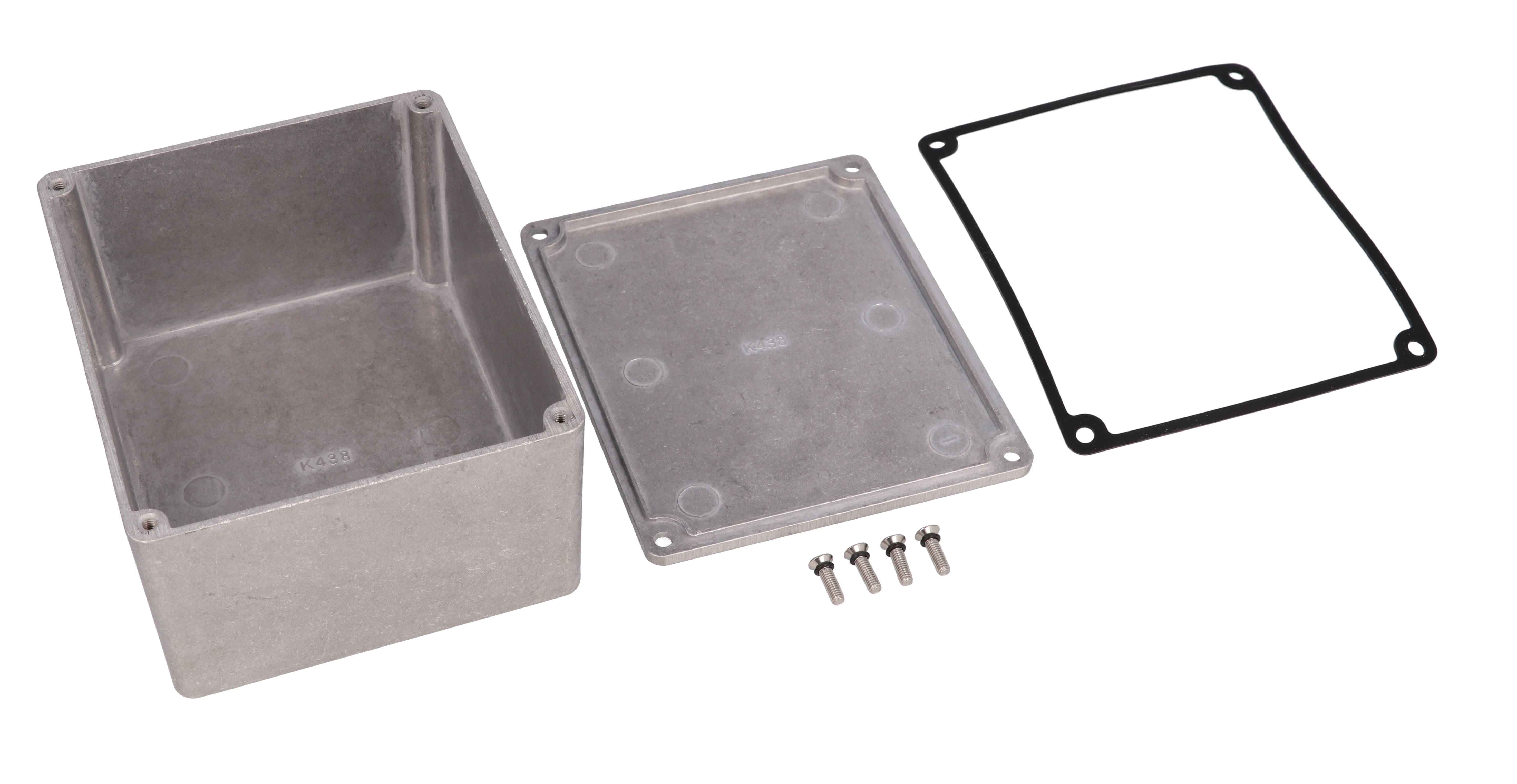 1590WCE natural aluminum watertight diecast enclosure, 120 x 100 x 65 mm