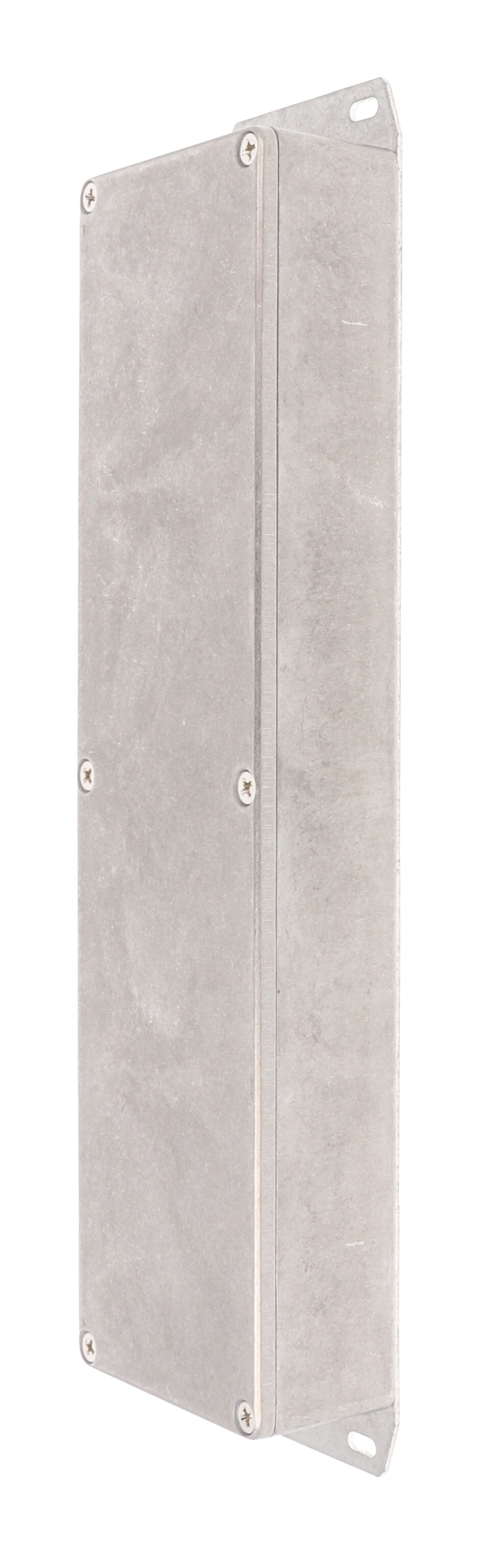 1590BX2F long slim natural diecast aluminum enclosure with flanged bottom plate