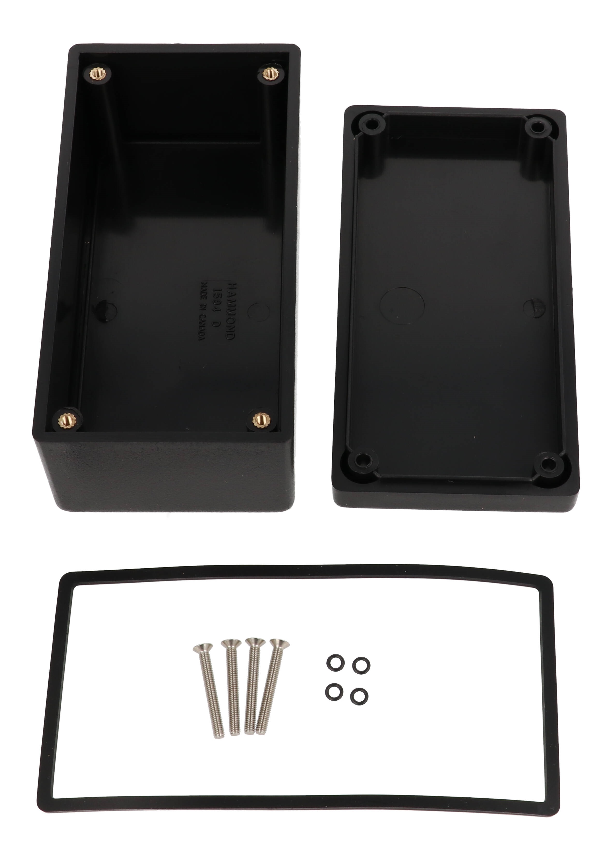 1594DWBK black water-tight flame retardant ABS enclosure with lid, 132 x 66 x 55 mm