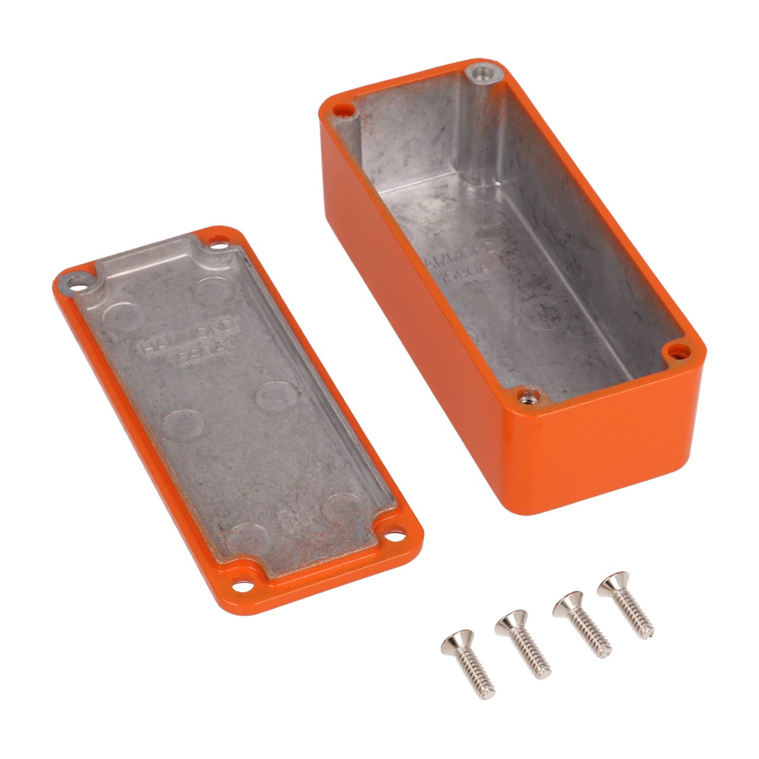 1590AOR orange powder coated 1590A diecast aluminum stomp box enclosure