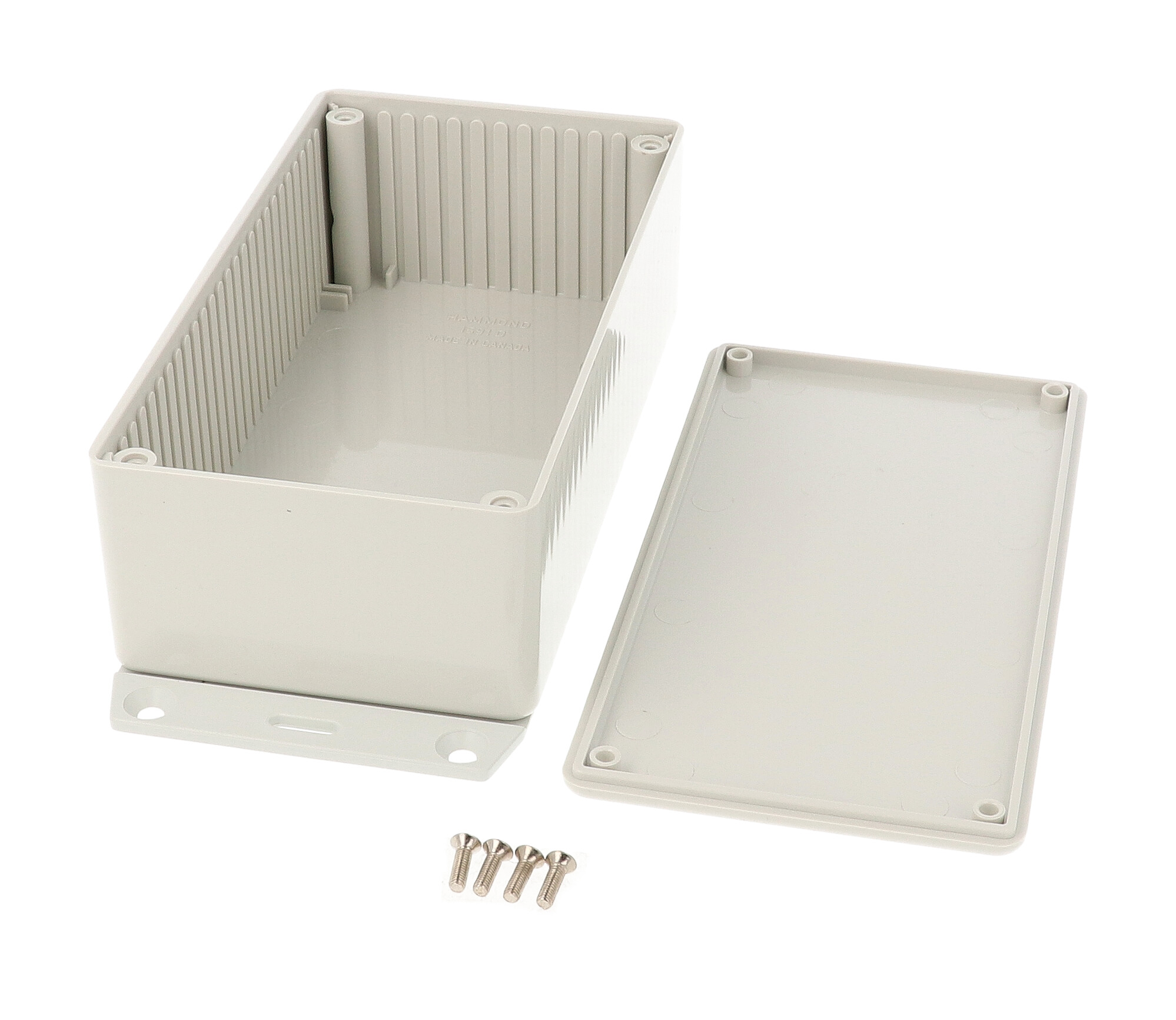 1591DF2SGY light gray general purpose ABS enclosure with bottom flange