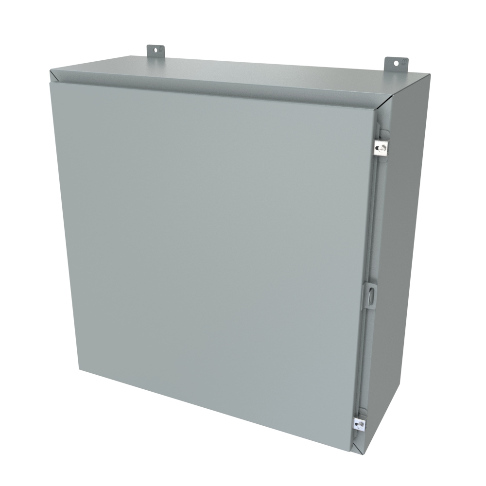 1418KK12LP — N4/12 Wallmount Encl less panel - 30 x 30 x 12 - Steel/Gray