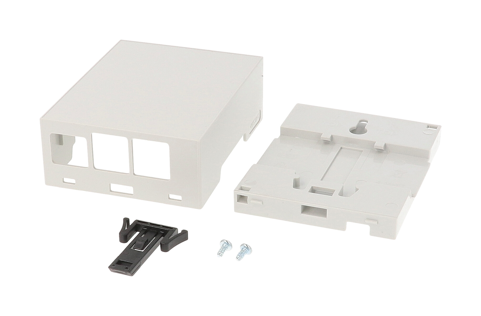 1597KIT4MCPIB compact light grey DIN rail enclosure kit for the Raspberry Pi B+