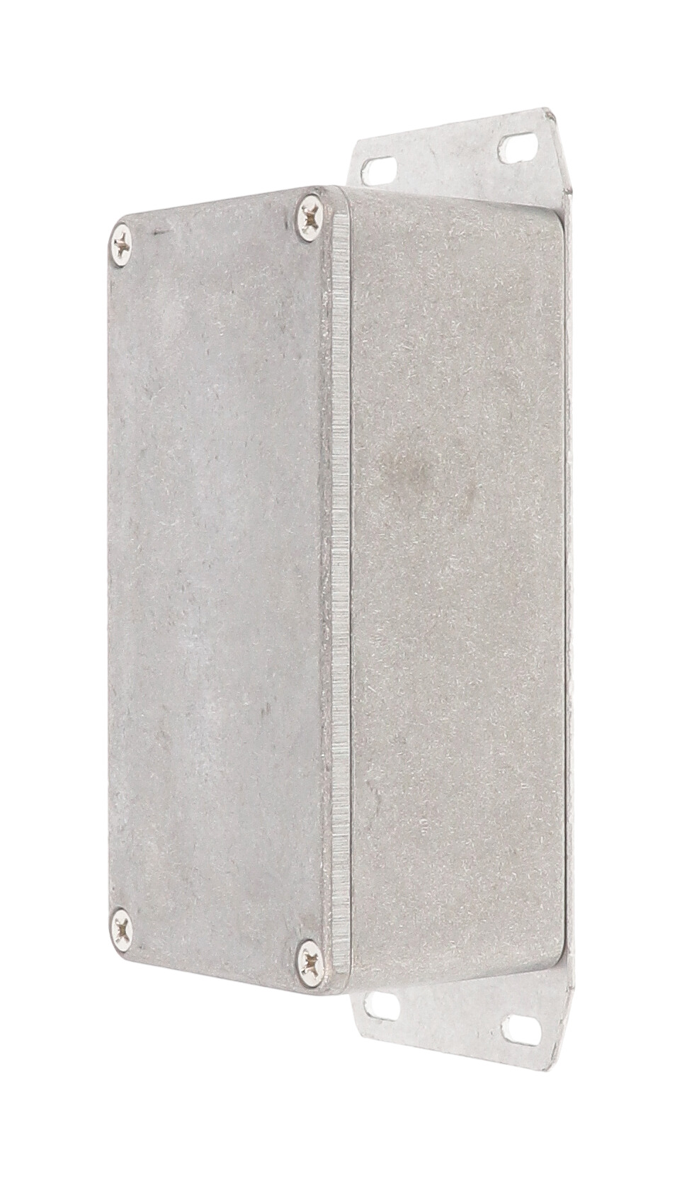 1590BSF natural diecast aluminum enclosure with welded bottom mounting flange