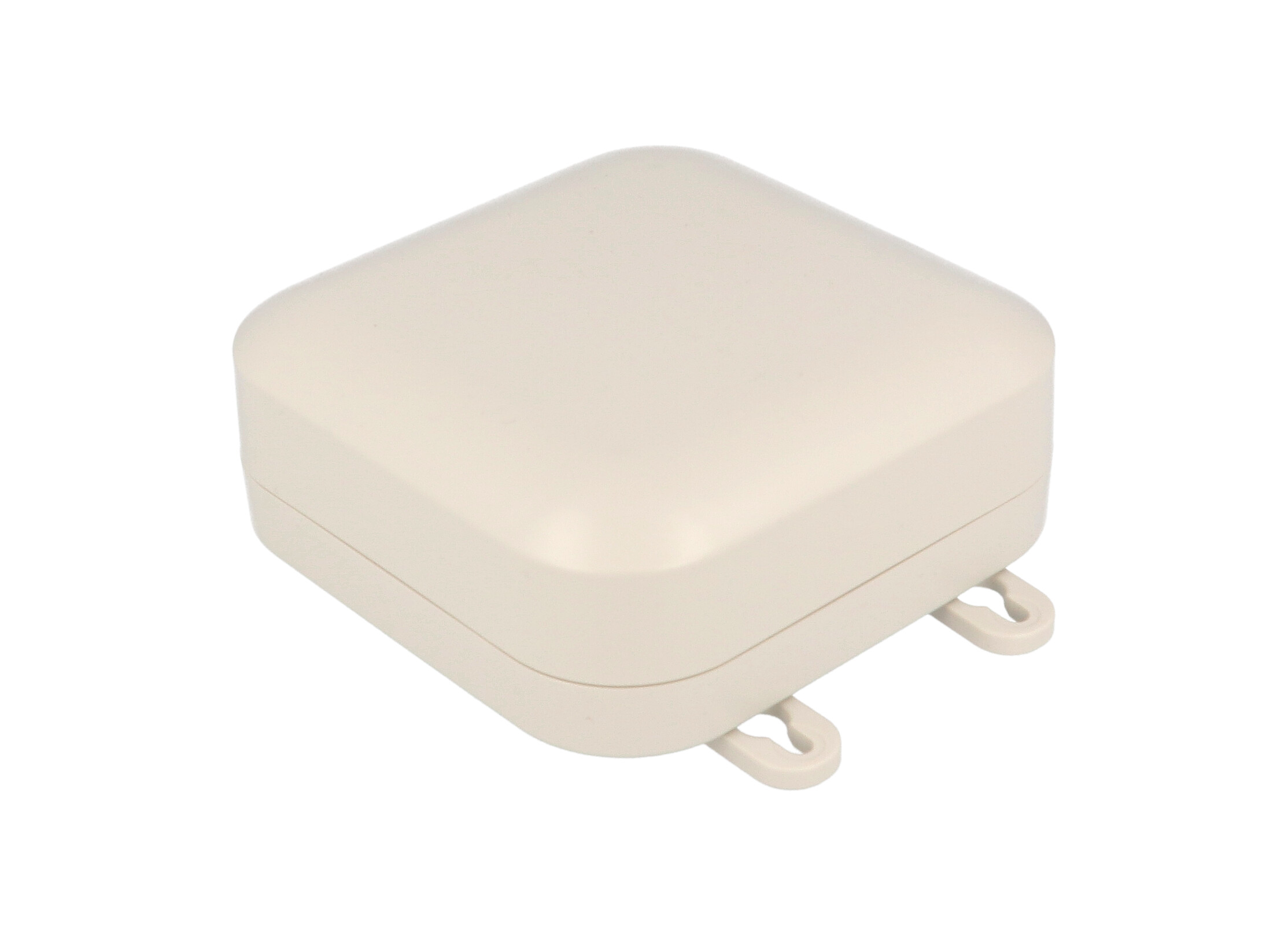 1557DGY light gray ABS watertight enclosure, 120 x 120 x 45 mm, with rounded corners and screw-down lid