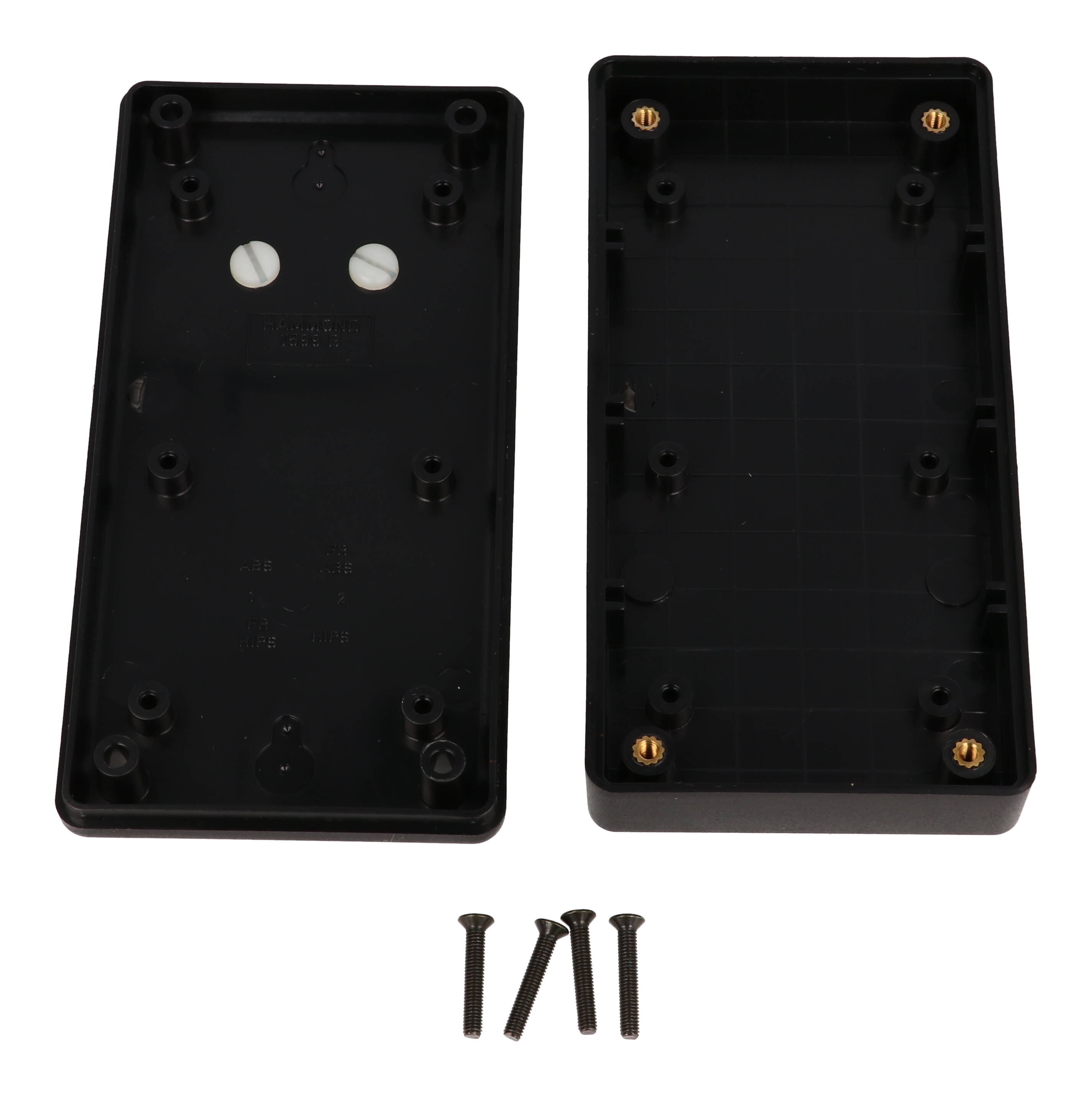 1599BBKCP black flame retardant ABS handheld enclosure and belt clip, 130 x 65 mm