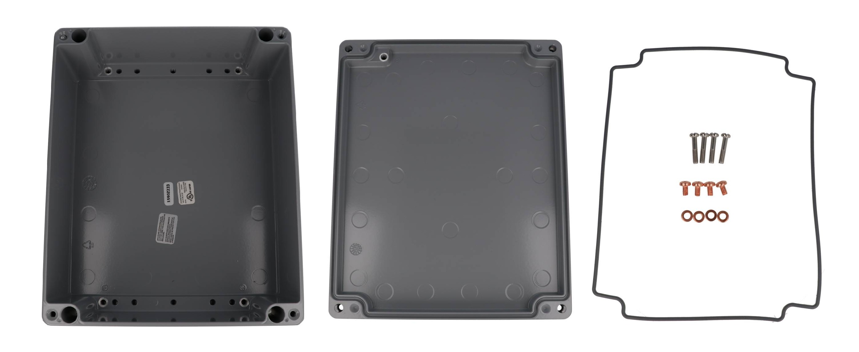1590Z233GY gray 280 x 230 mm diecast aluminum watertight enclosure