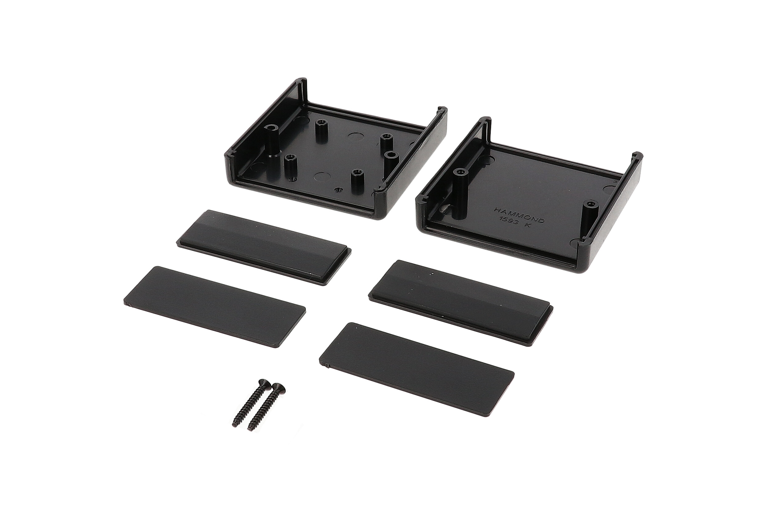 1593KBK black compact ABS handheld enclosure with end panels