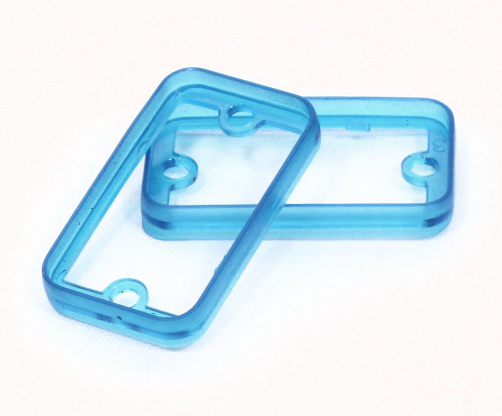 1455DBTBU — translucent blue plastic bezels for 1455D enclosures- 2/pack