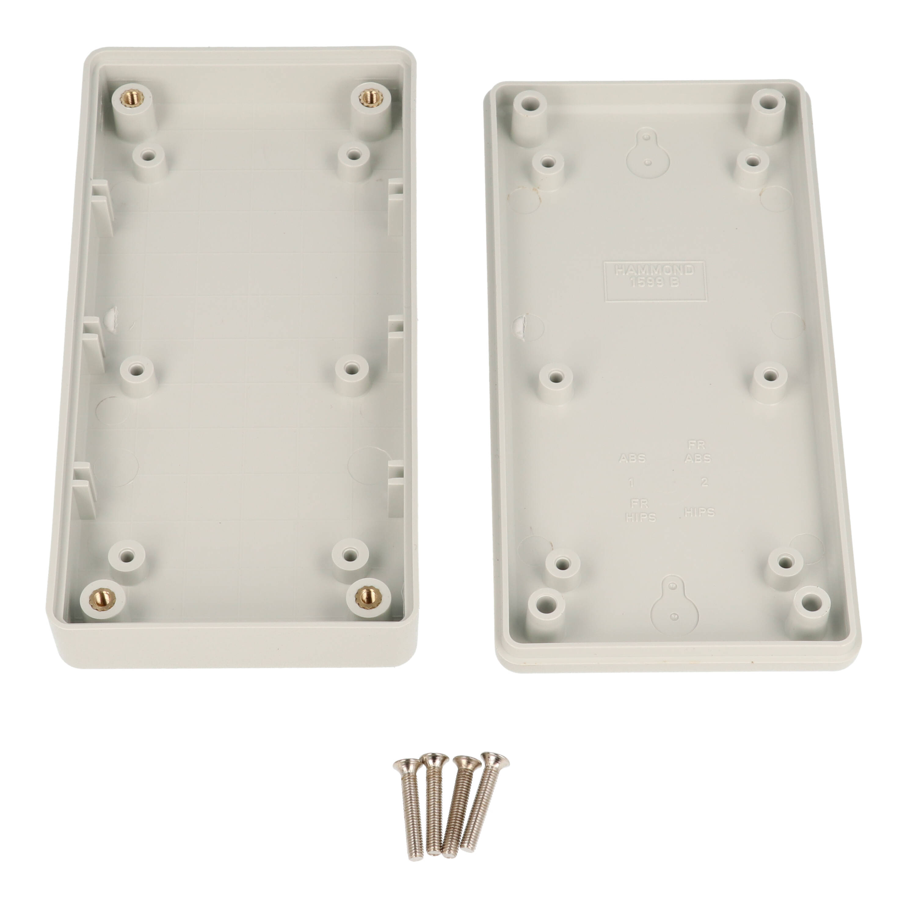1599BGY light gray flame retardant ABS handheld enclosure, 130 x 65 mm
