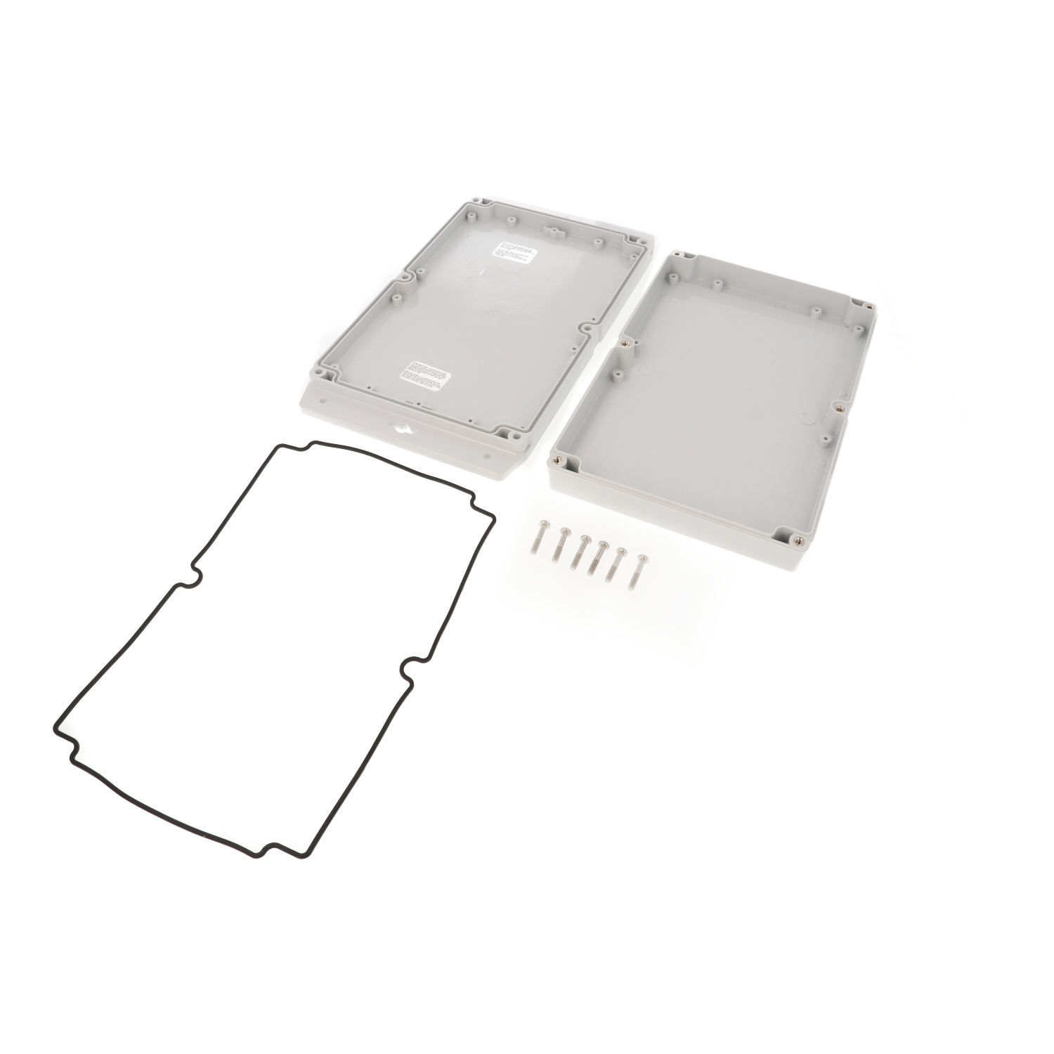 1555VAF17GY grey ABS watertight enclosure with mounting flanges, 240 x 161 x 37 mm