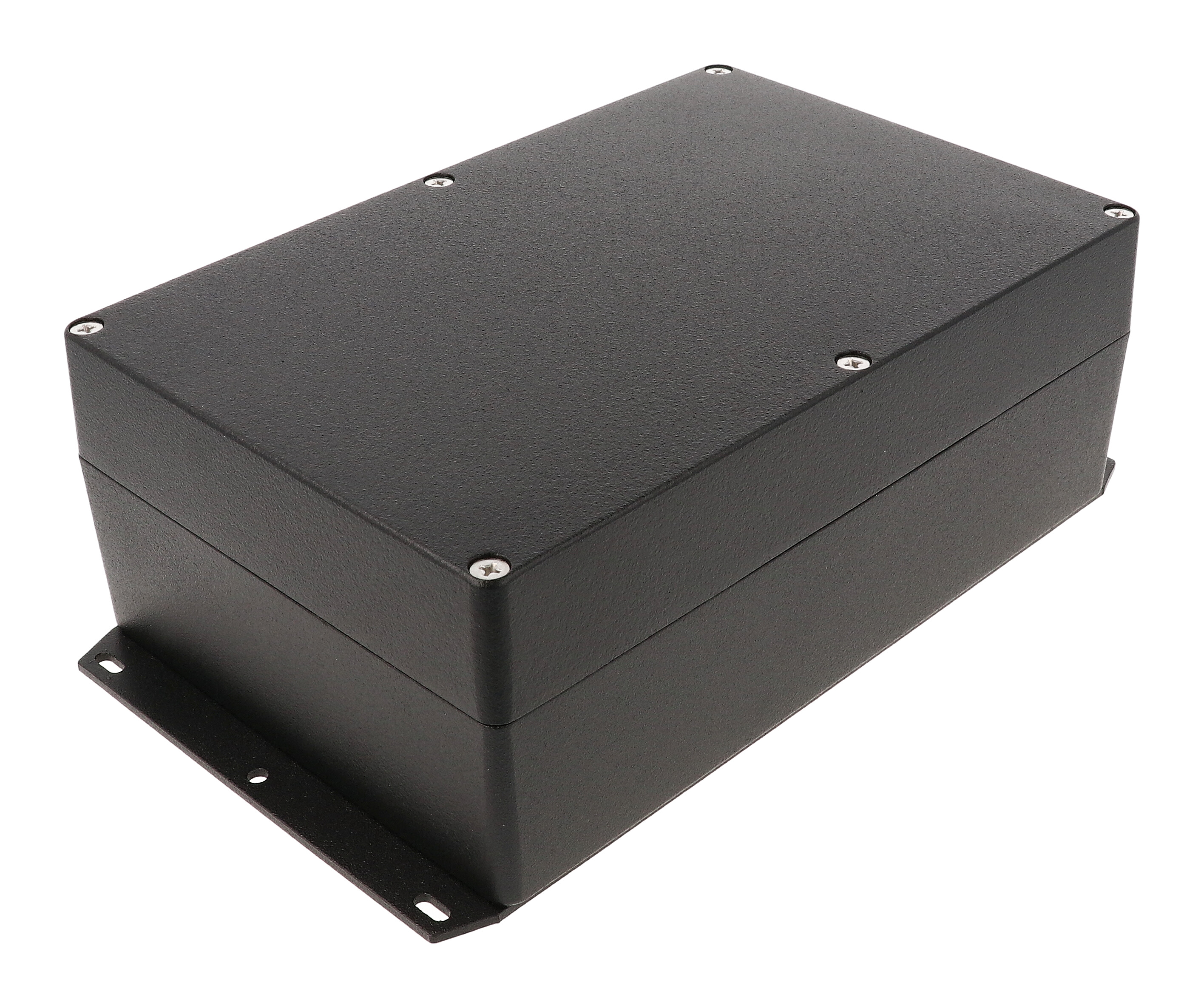 Hammond 1550Z220FBK black textured deep flanged diecast aluminum watertight enclosure
