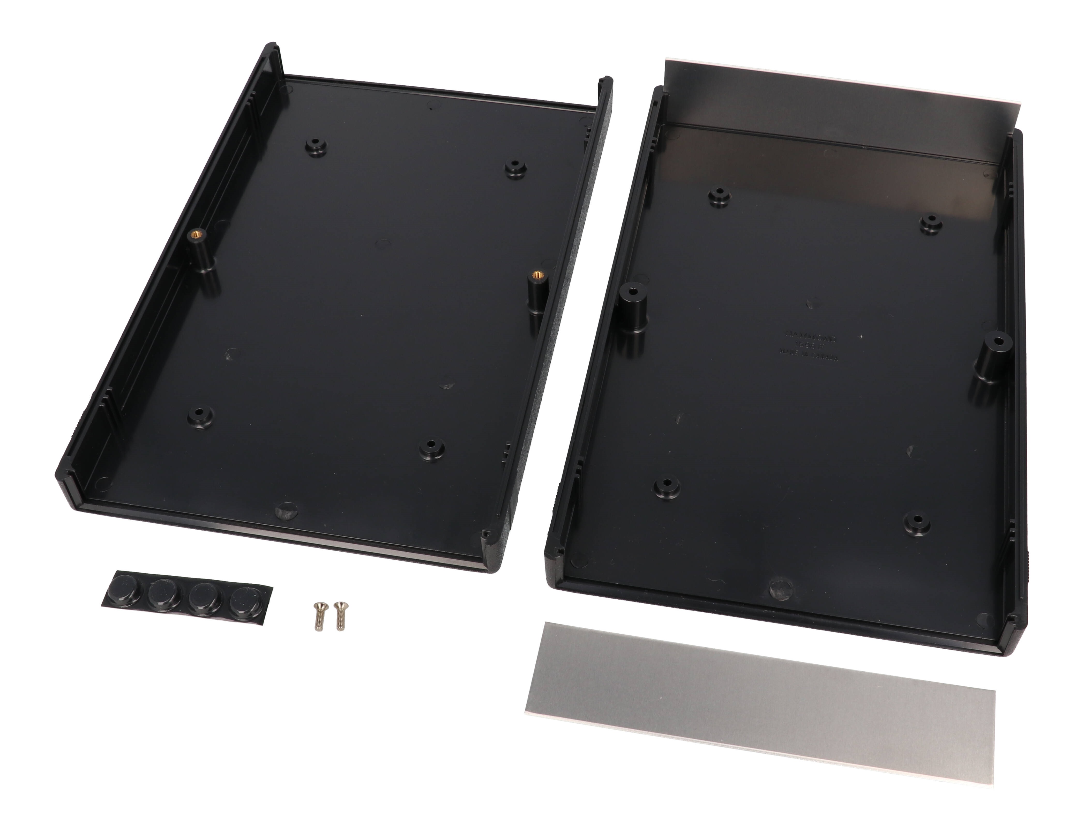 1598FBK black ABS 1598 Series instrument case with brushed aluminum end panels