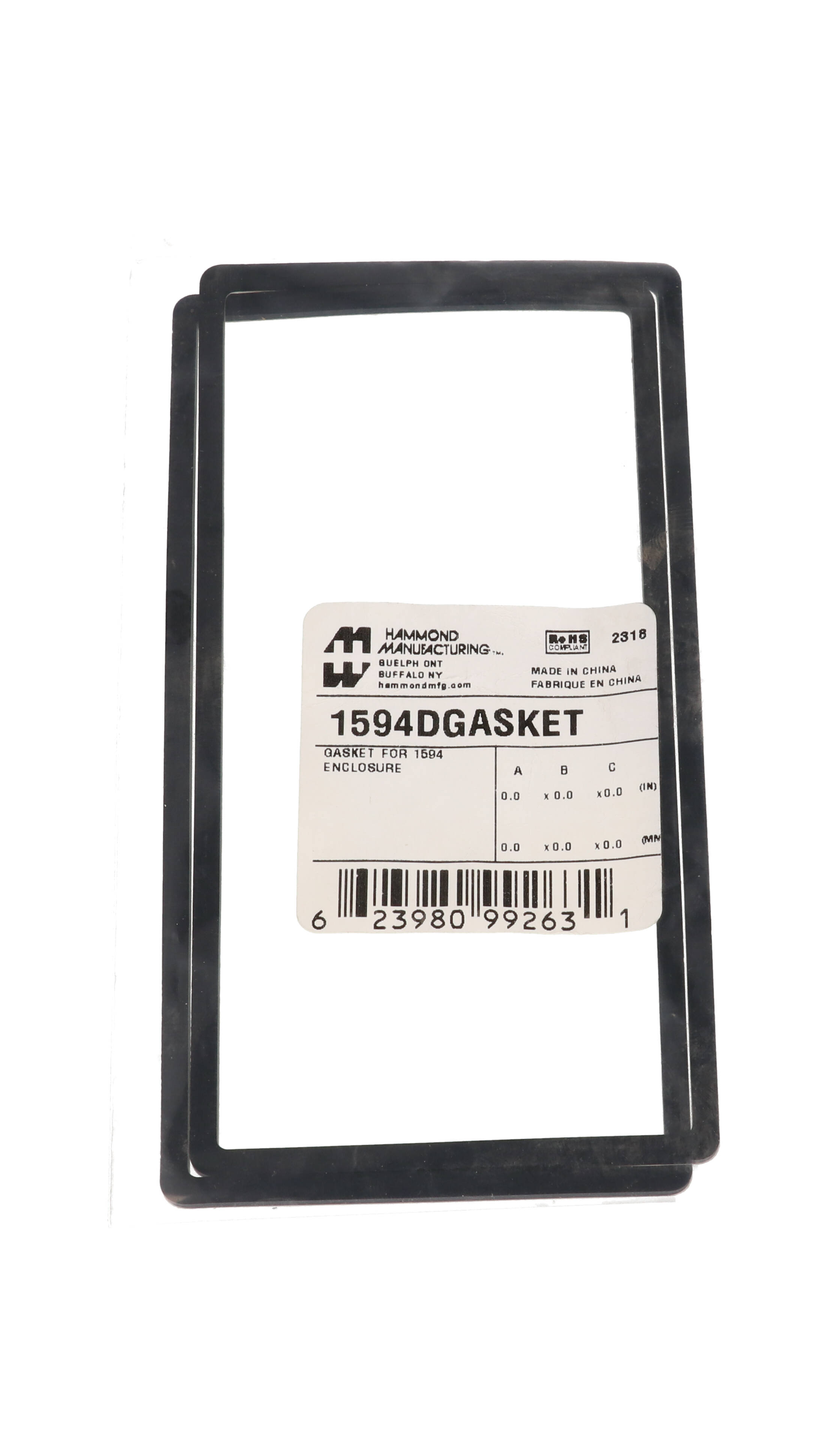 1594DGASKET silicone replacement gasket 2-pack for 1594D enclosures