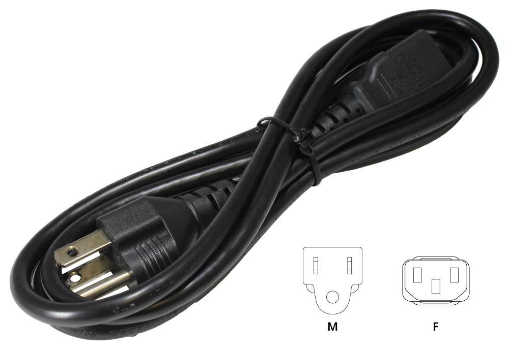 1581C6NA 6' Cord, NEMA 5-15P To IEC C13