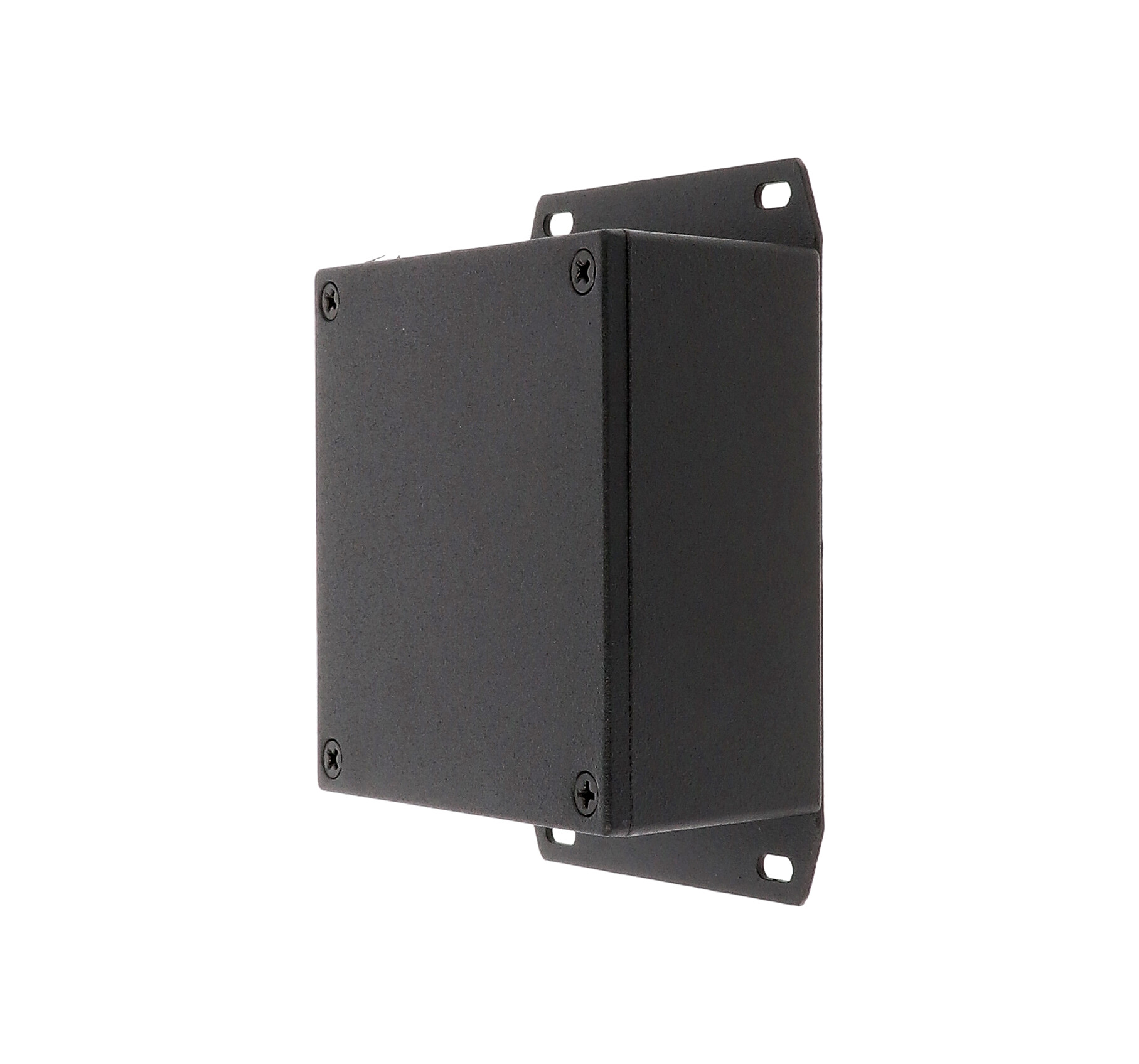 1590YFBK — enclosure - diecast; flanged bottom; black