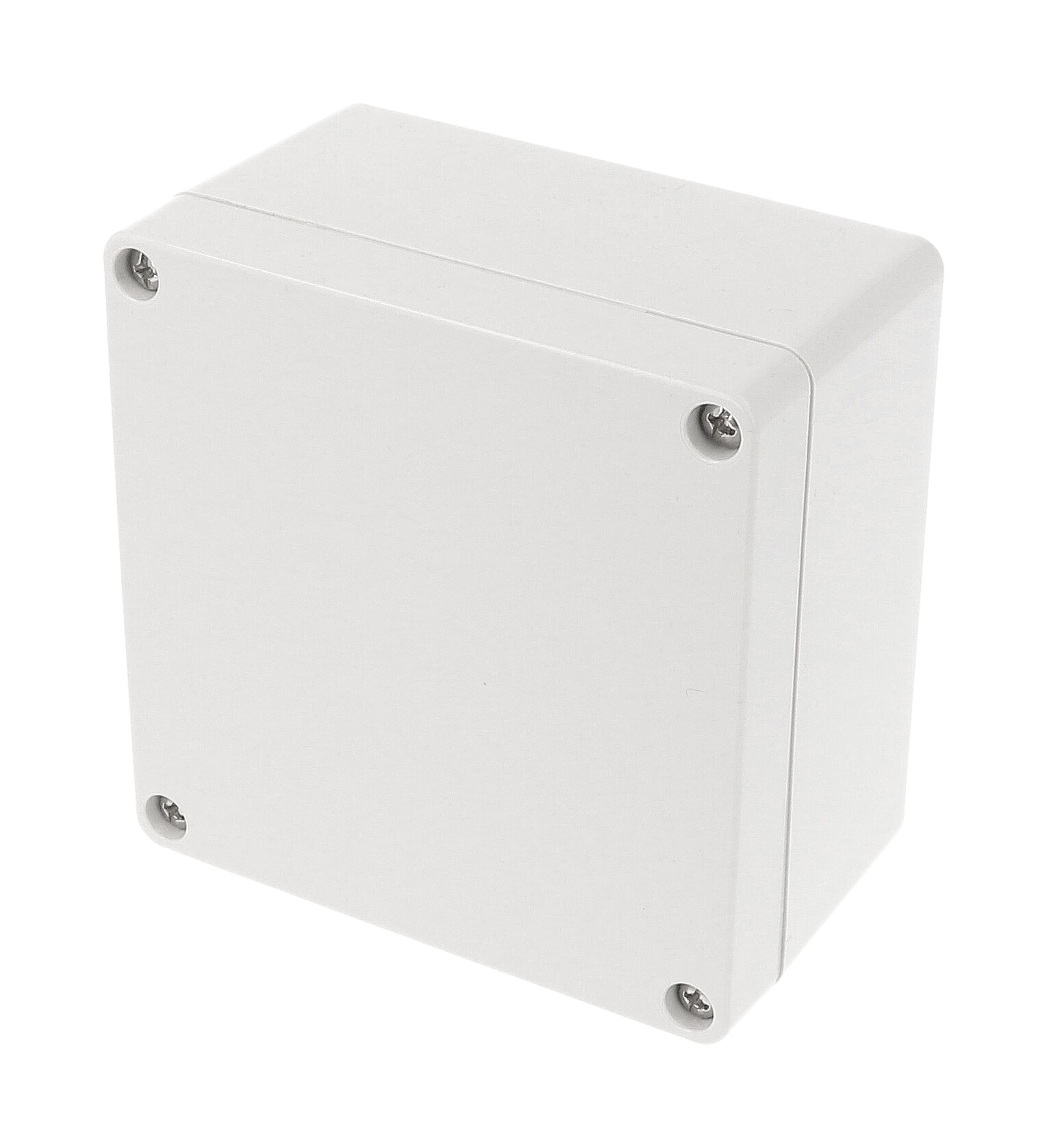 1554L2GY square light gray polycarbonate enclosure, 105 x 105 x 60 mm, solid gray lid