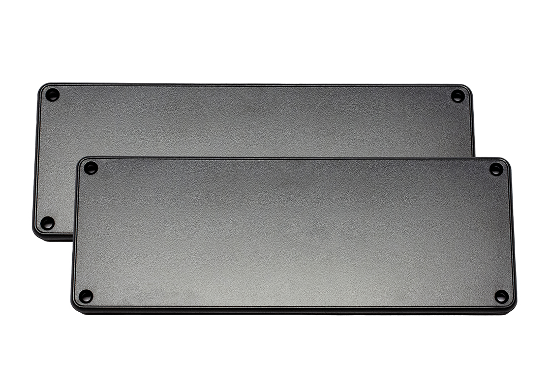 1455UPLBK black closed plastic bezel end caps for 1455U extruded aluminum enclosures, 2-pack