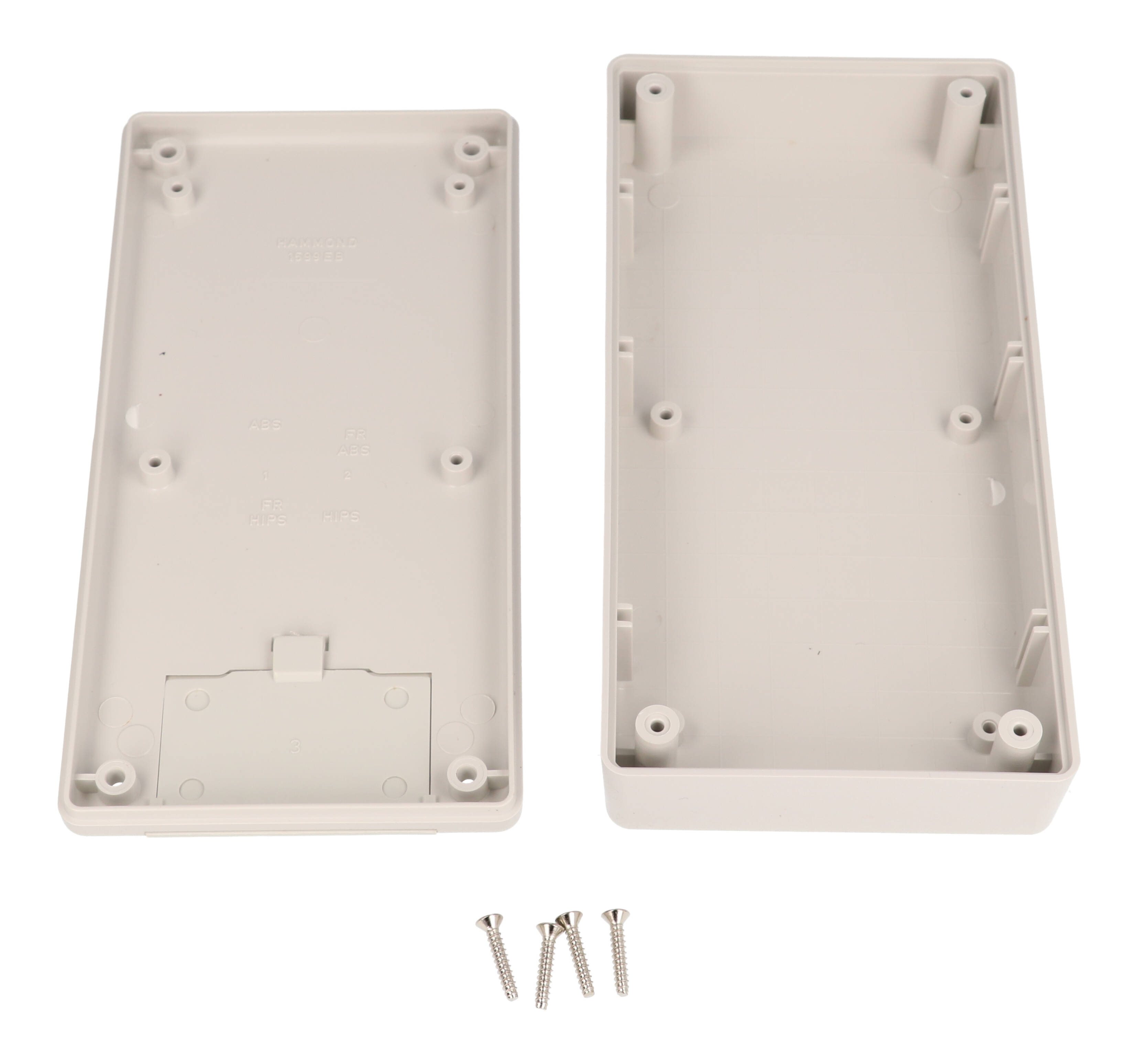1599ESGYBAT light grey general purpose handheld enclosure with battery door