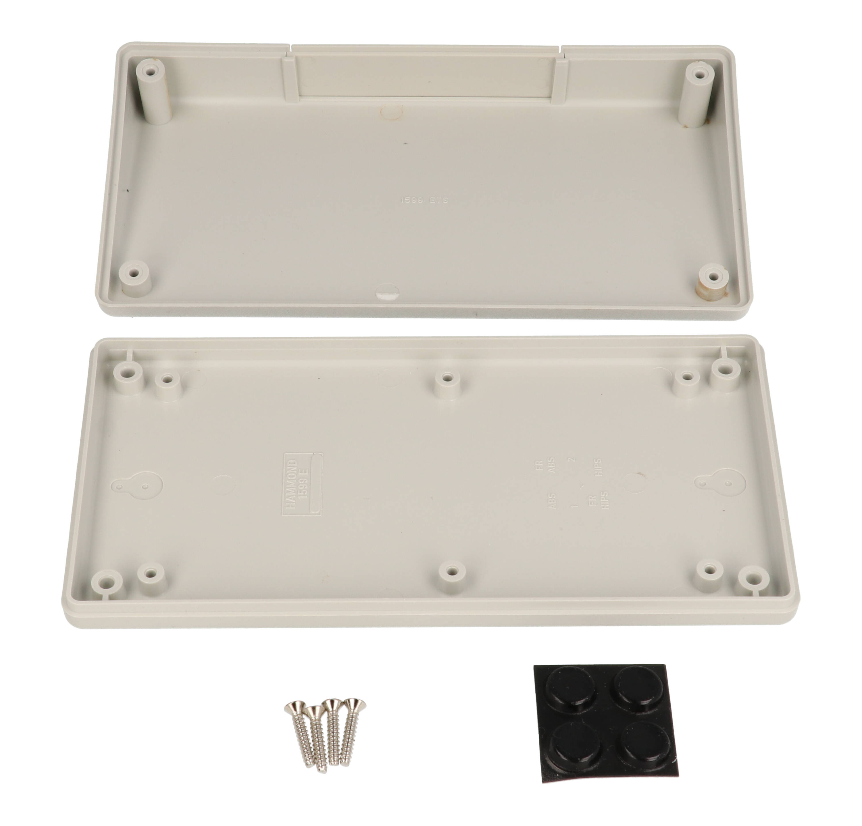 1599ESTSGY light gray short-slope ABS console enclosure, 170 mm wide