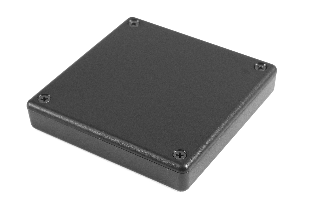 1551XXBK black ABS miniature enclosure, 80 x 80 x 15 mm