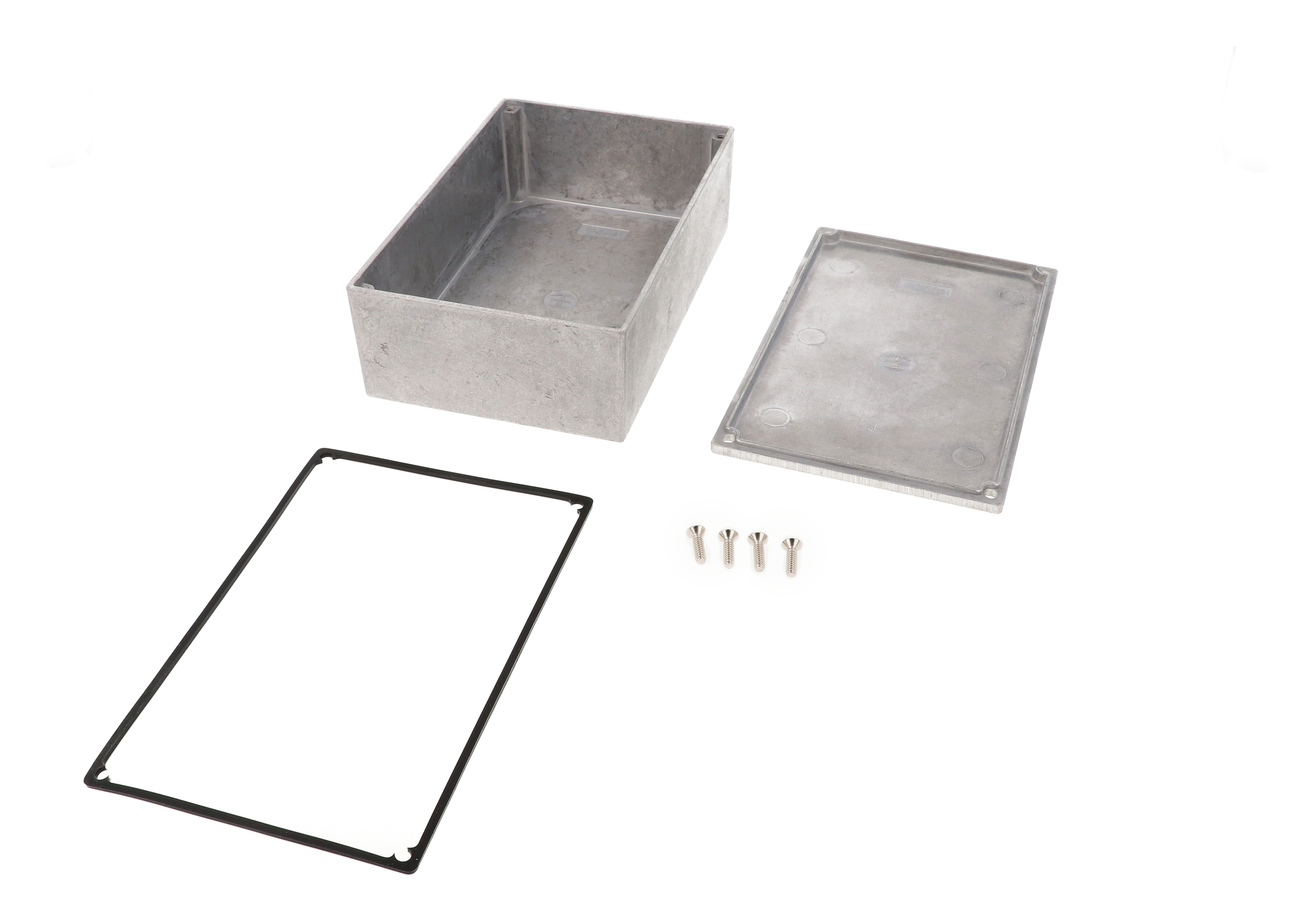 1590WJ natural aluminum IP65 watertight diecast enclosure, 145 x 95 x 49 mm