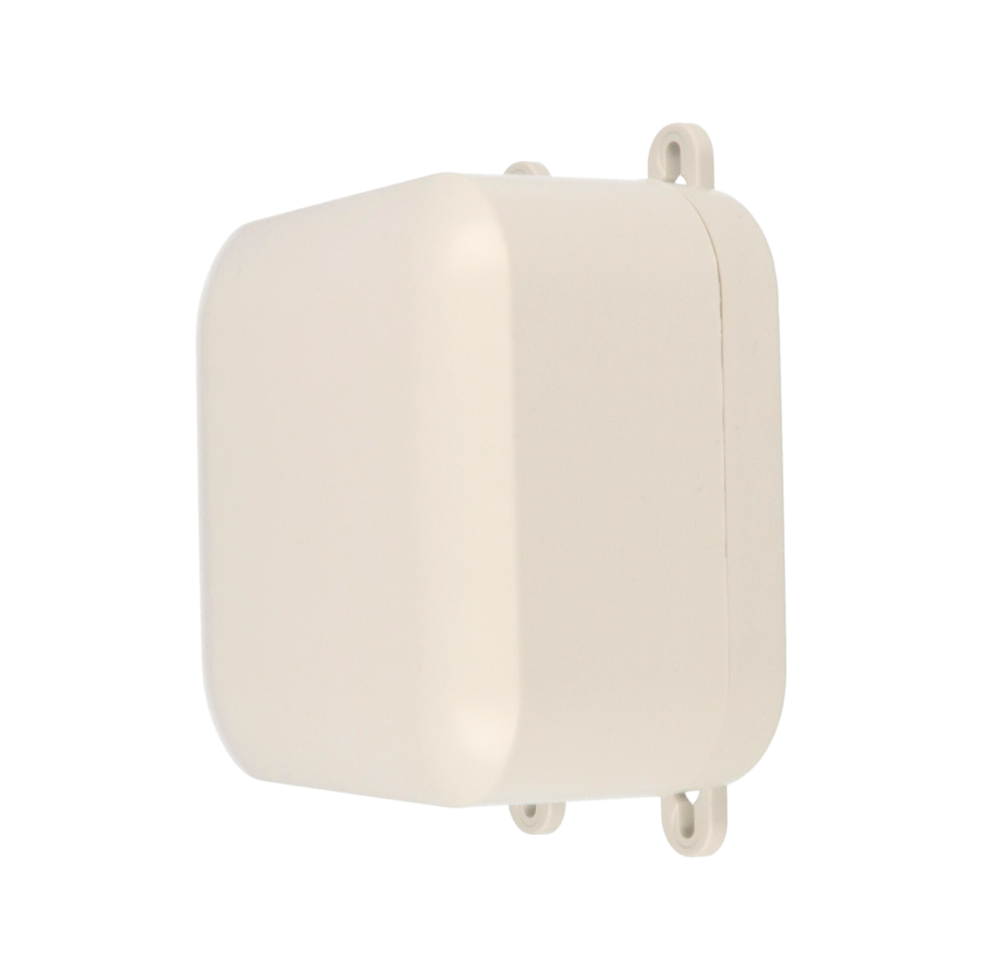 1557DA2GY light gray polycarbonate IP68 enclosure, 120 x 120 x 70 mm, shown with gasketed lid