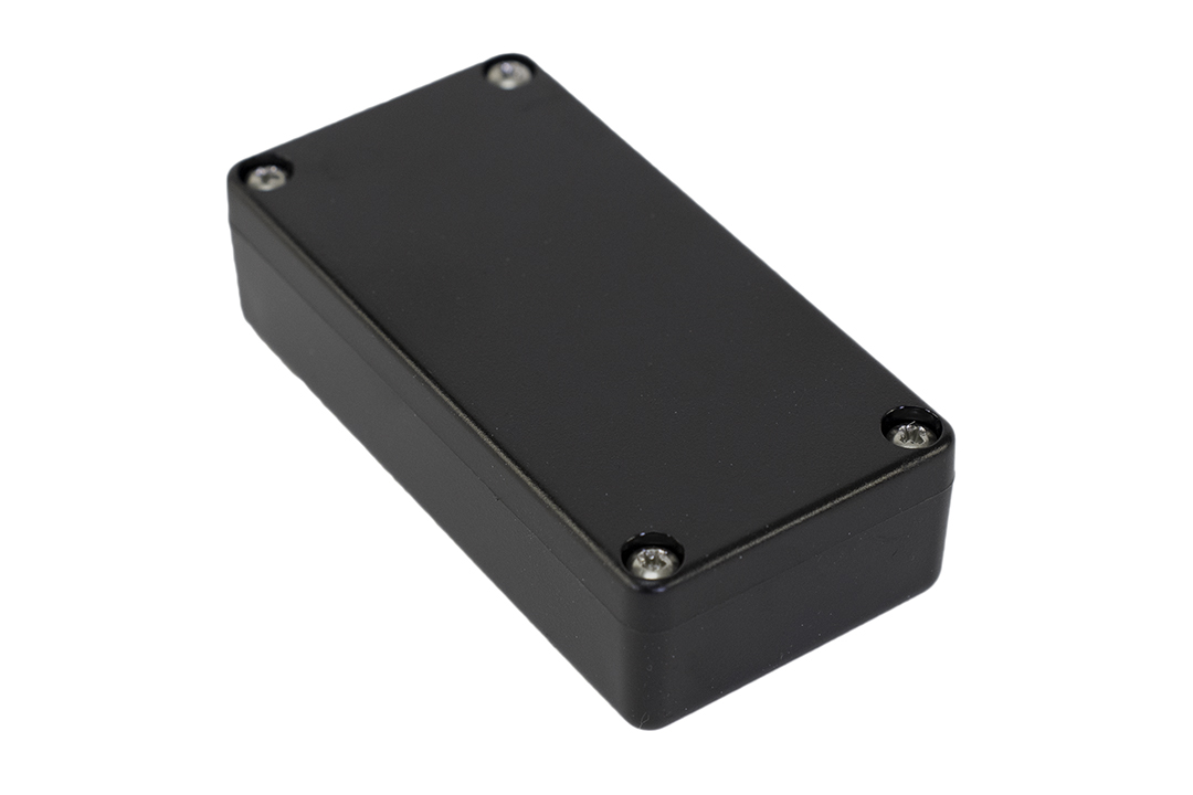 1551WKBK black IP68 watertight polycarbonate miniature enclosure with lid