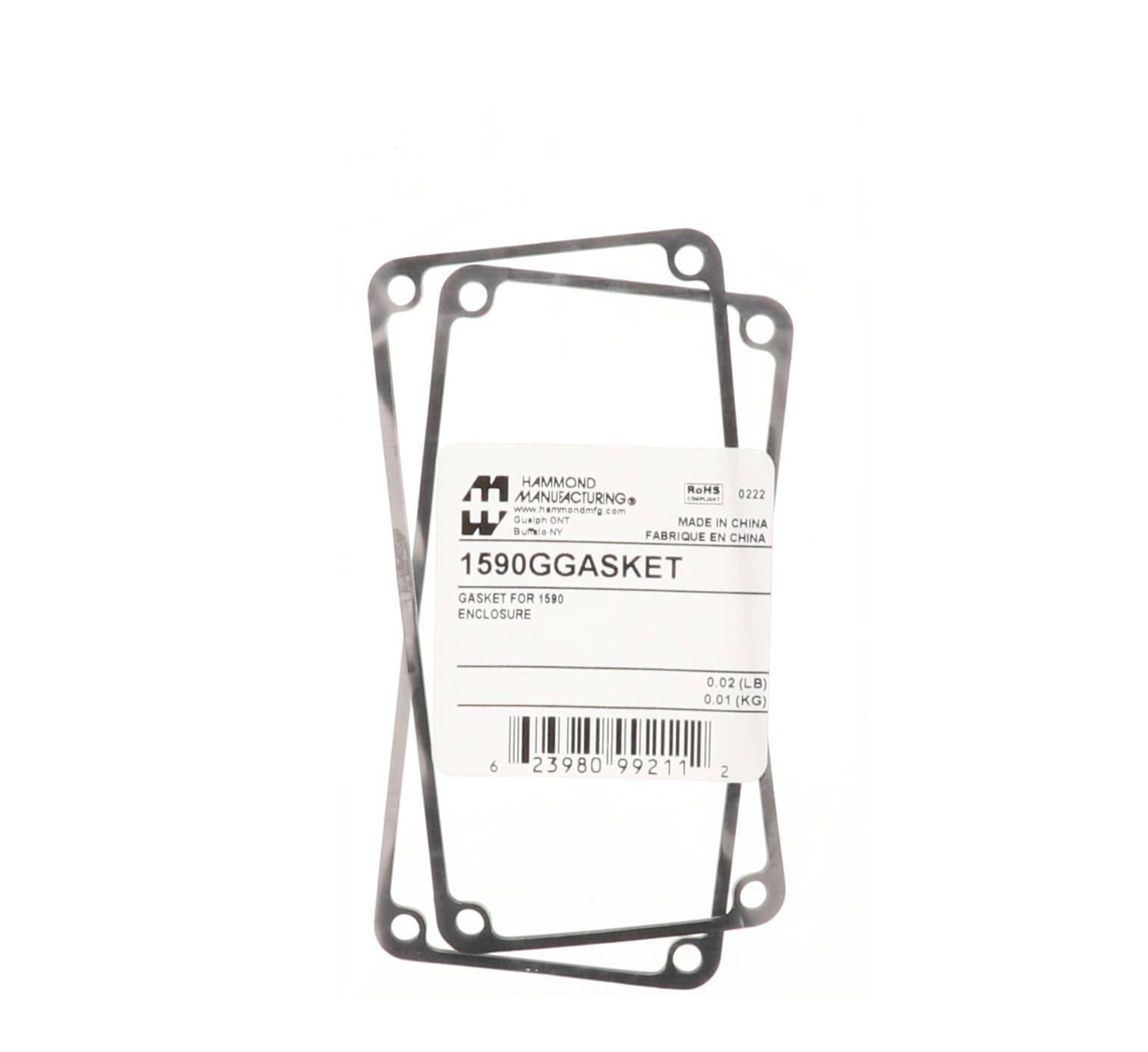 1590GGASKET silicone gasket 2-pack for 1590G and 1590G2 diecast aluminum enclosures