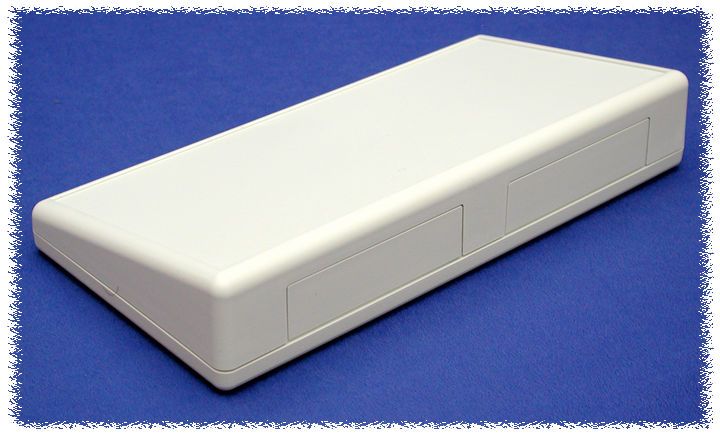 1599HTSGY light gray short-slope ABS sloping console enclosure, 220 x 110 mm