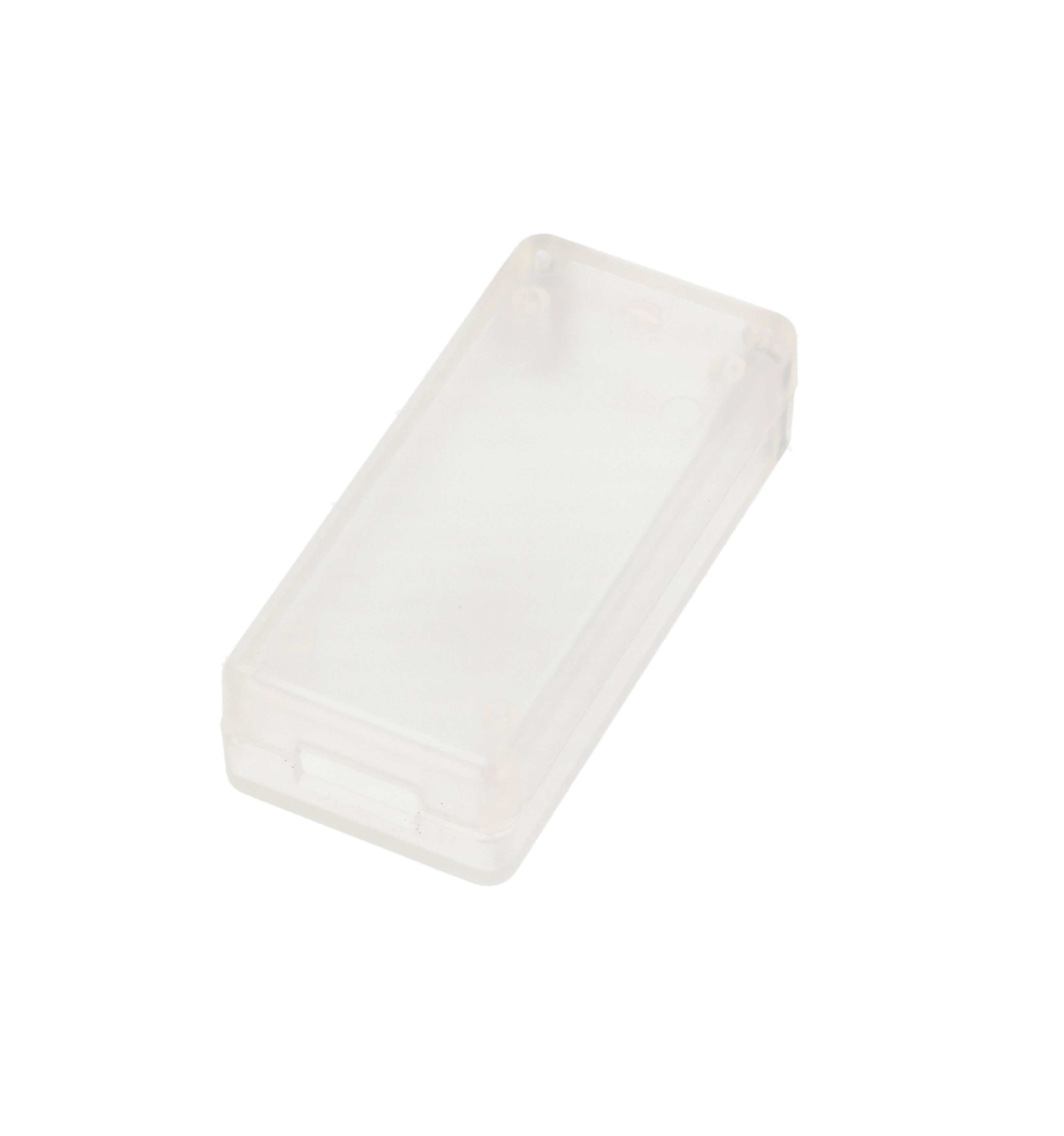1551USB3CLR translucent clear ABS plastic miniature USB enclosure, 65 x 30 mm, with USB-A opening and recessed lid