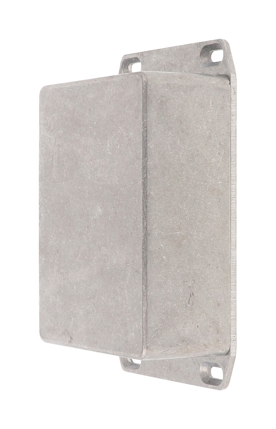 1590SFL natural aluminum diecast aluminum enclosure with wall-mounting flanged lid, 110 x 82 x 44 mm