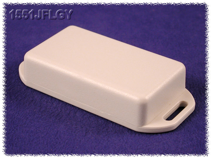 Hammond 1551JFLGY light gray ABS plastic enclosure with flanged lid, 60 x 35 x 15 mm