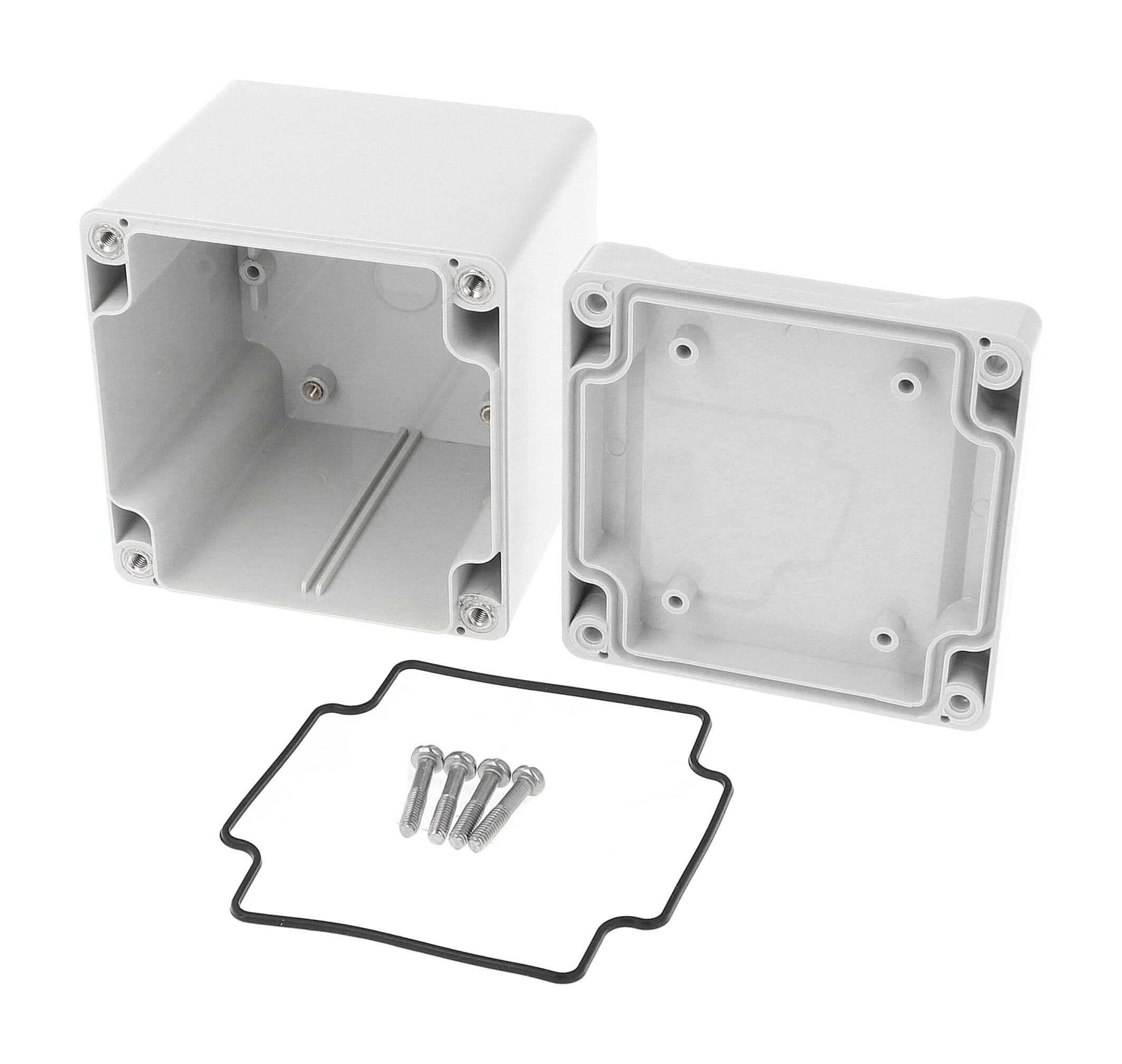 1555EEGY light gray deep ABS watertight enclosure, 90 x 90 x 91 mm