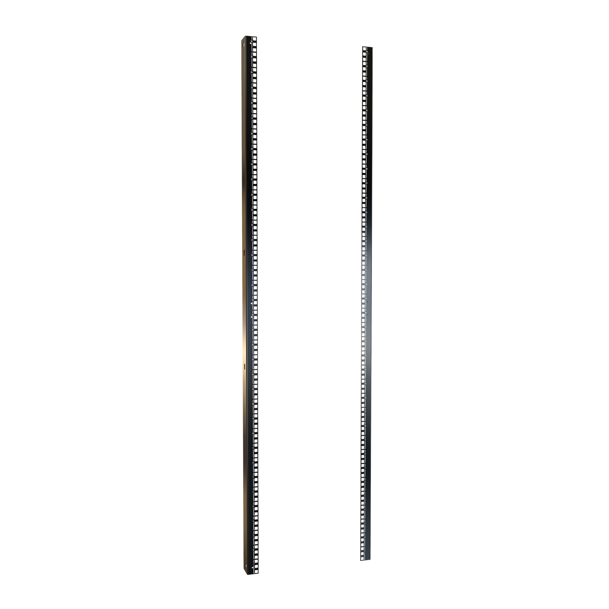 H1SRR36U24BK — 36U 24W Square Hole Rack Rail