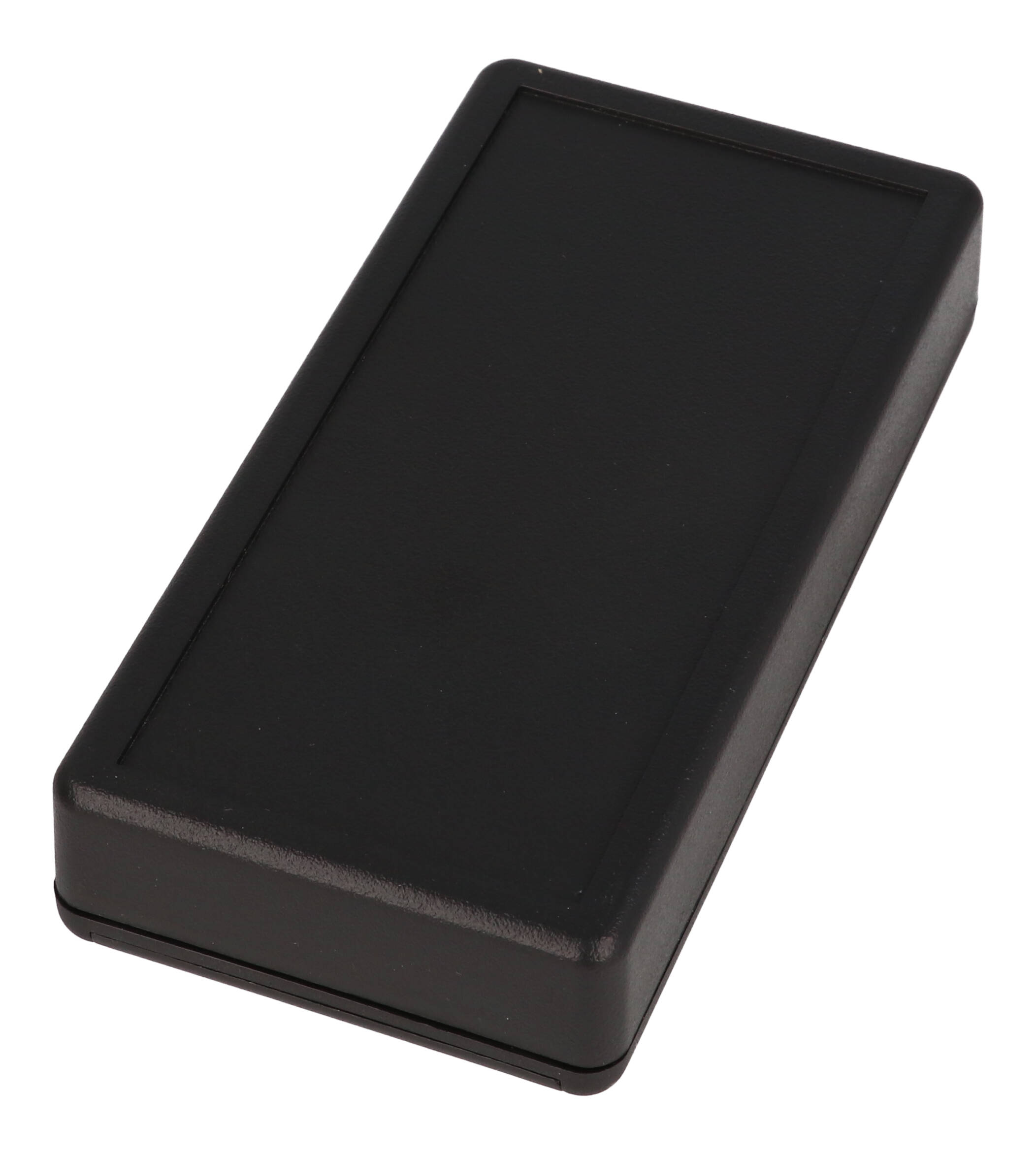 1599BBKBAT black flame retardant ABS handheld enclosure with battery door, 130 x 65 mm