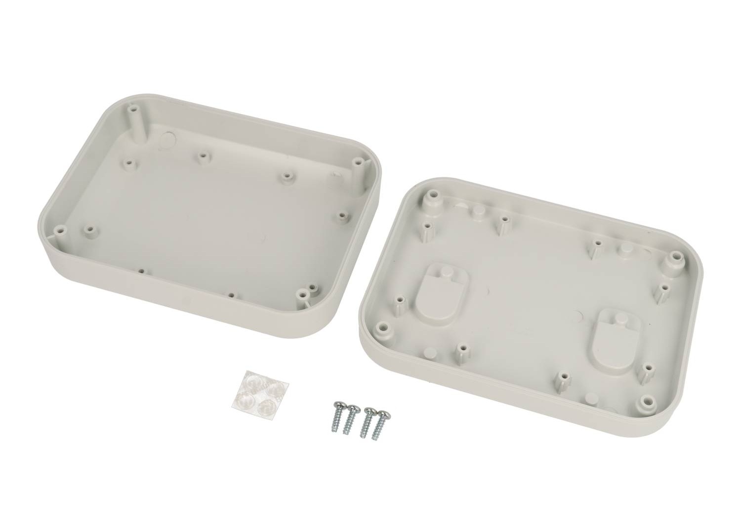 1556EGY light gray 160 x 120 x 45 mm ABS desktop and wall-mount enclosure with rounded corners