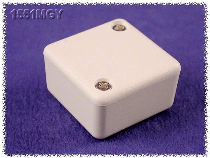 1551MGY light gray ABS square miniature enclosure, 35 x 35 x 20 mm