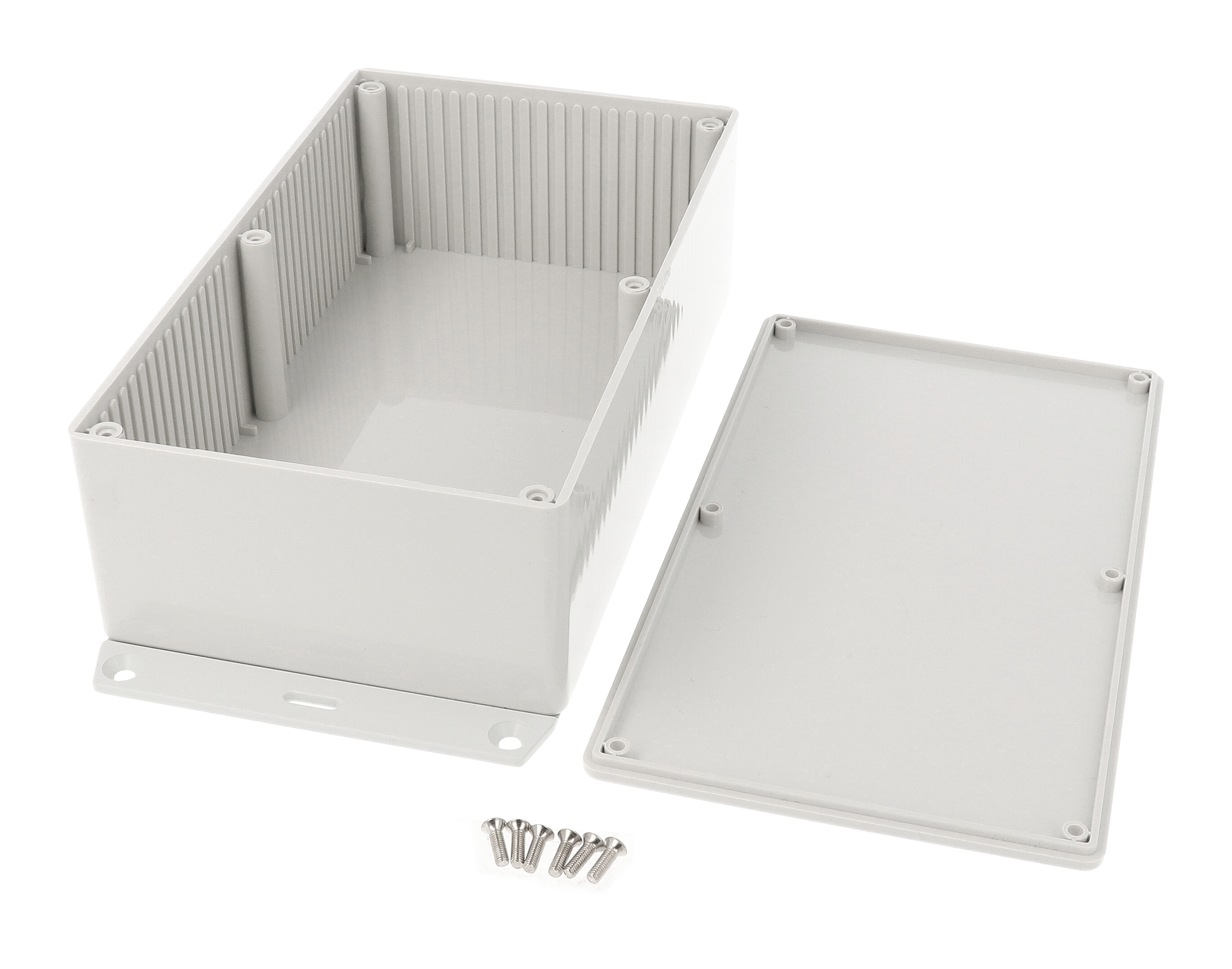 1591EF2SGY light gray general purpose ABS enclosure with bottom flange