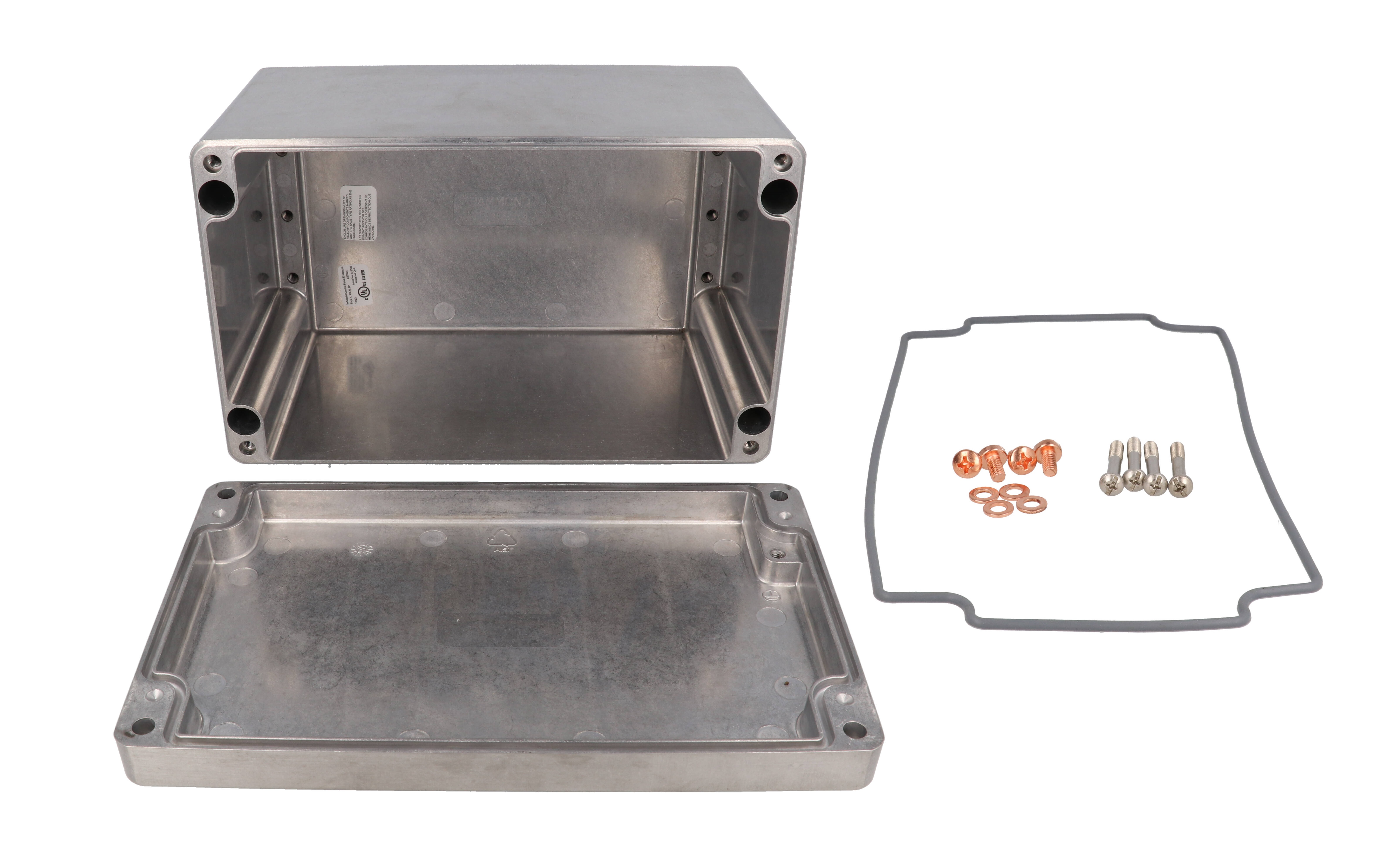 1590Z163 deep natural diecast aluminum watertight enclosure, 260 x 160 x 160 mm