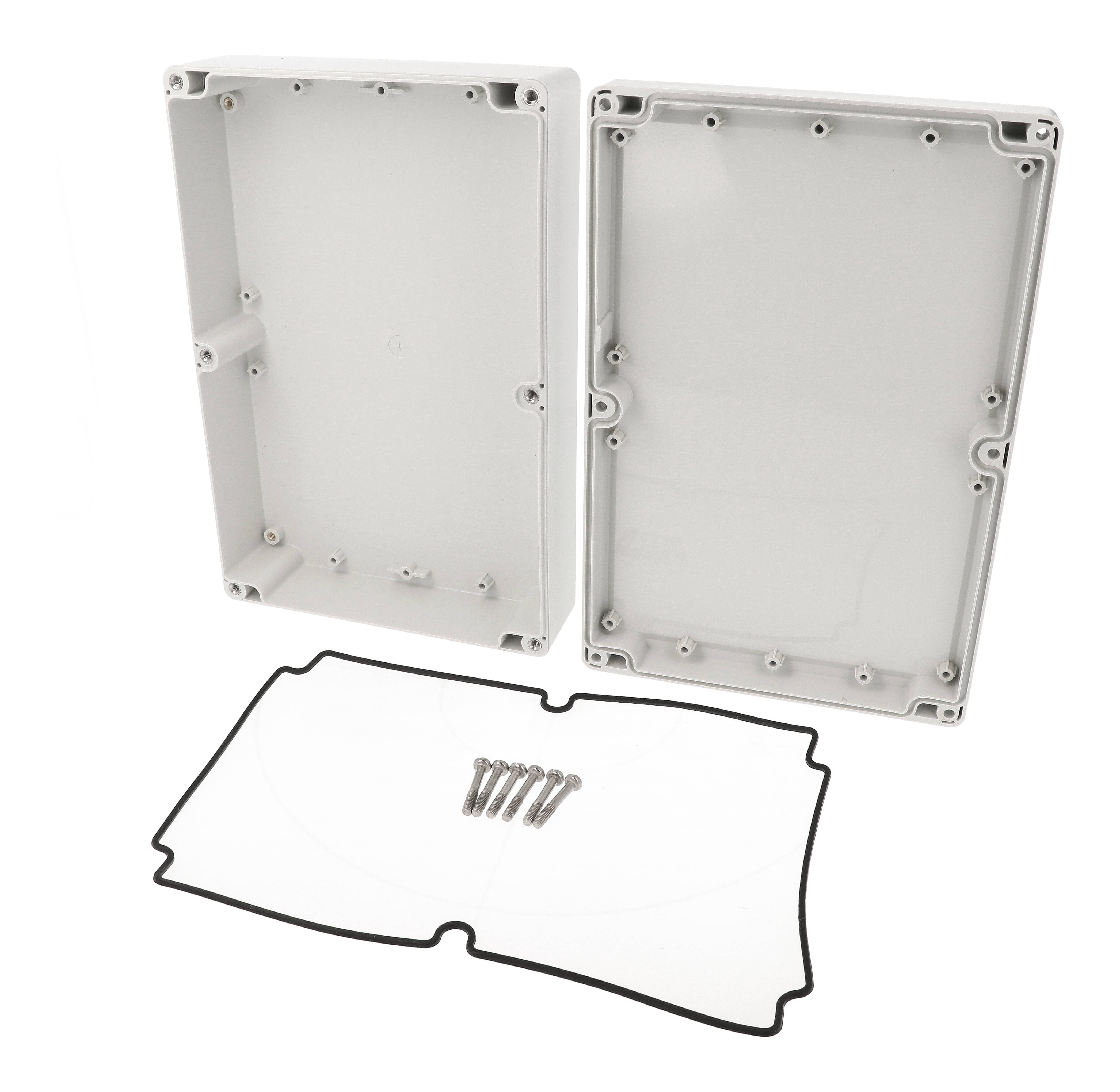 1555VALGY light gray ABS watertight enclosure, 240 x 160 x 60 mm, with gasketed lid