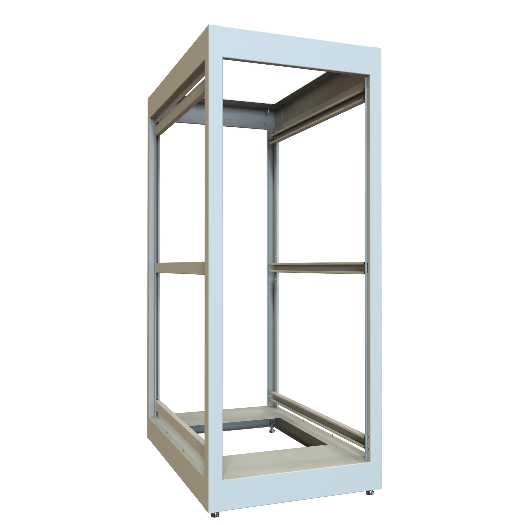 28U Open Frame Rack Cabinet, 23W x 36D Light Gray