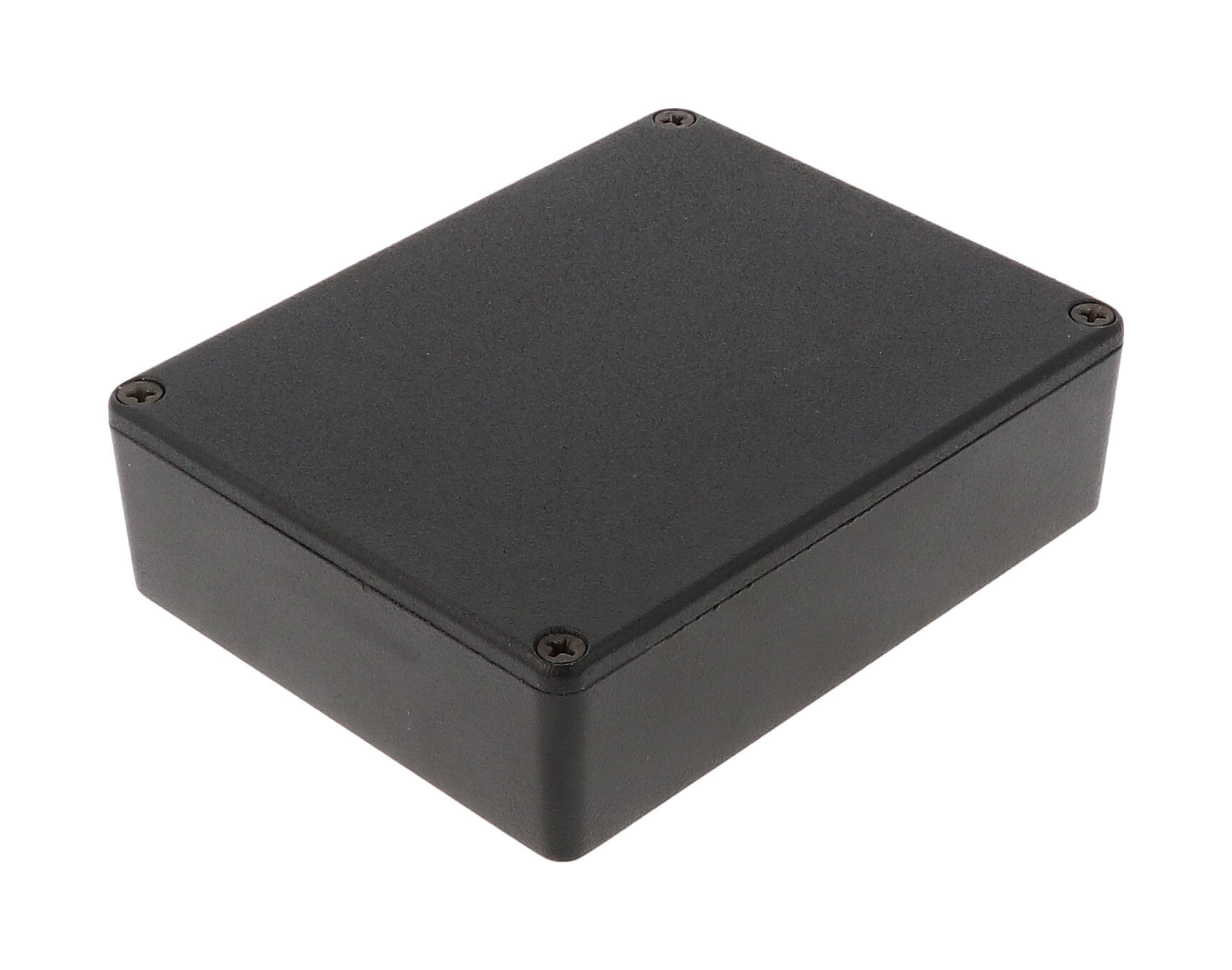 1590BBBK black textured diecast aluminum enclosure with lid and cover screws